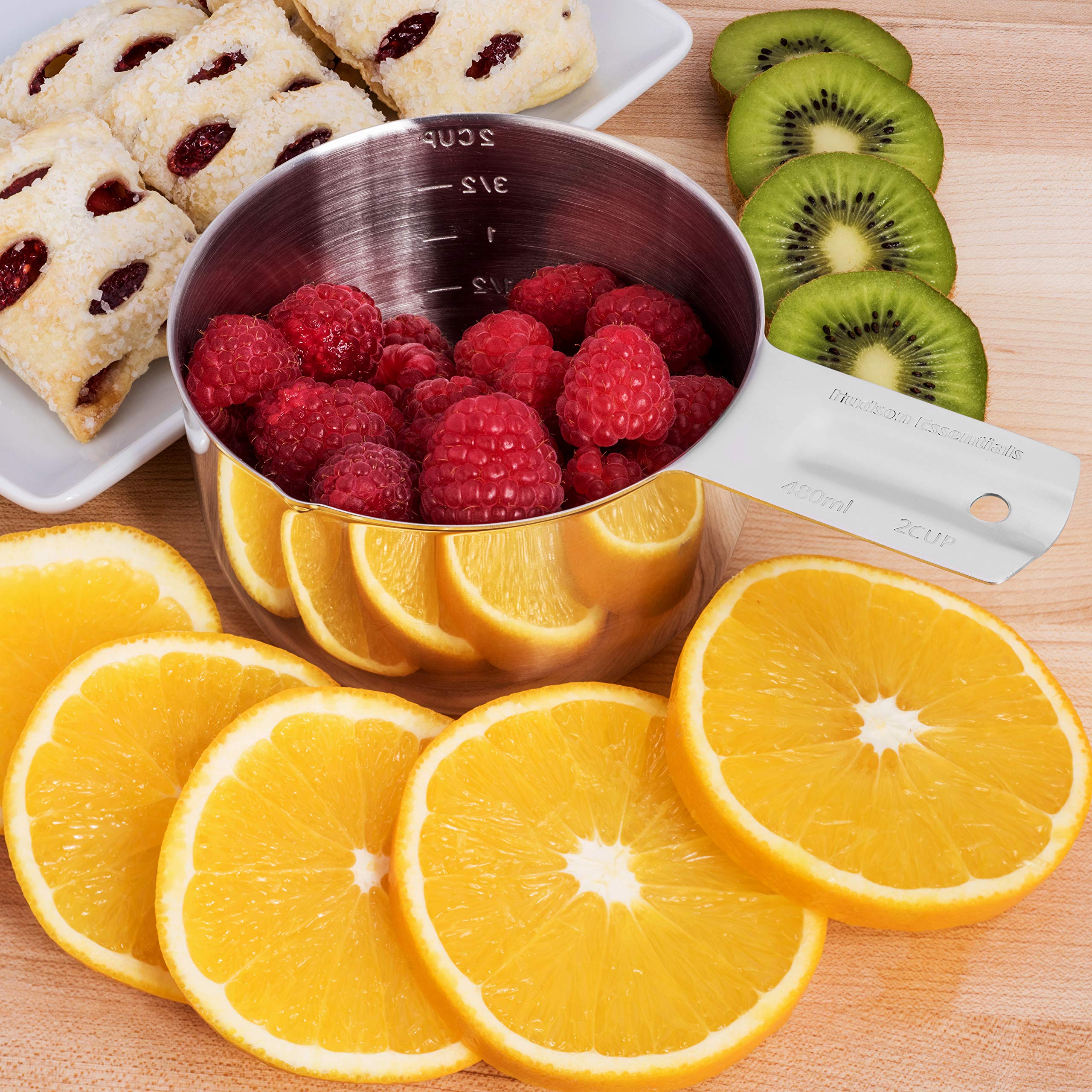 Hudson Essentials Stainless Steel Measuring Cups And Spoons Set (1 Piece 2-Cup)