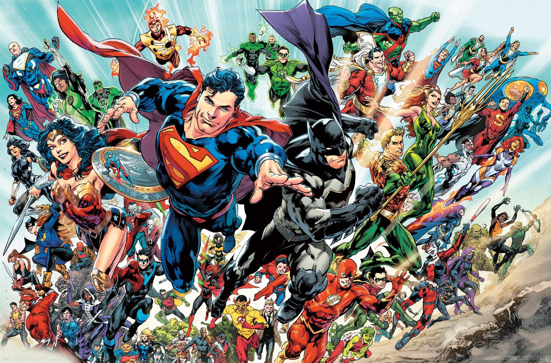 Trends International Dc Comics-Justice League Rebirth-Group Wall Poster, 22.375'' X 34'', Unframed Version, Bedroom