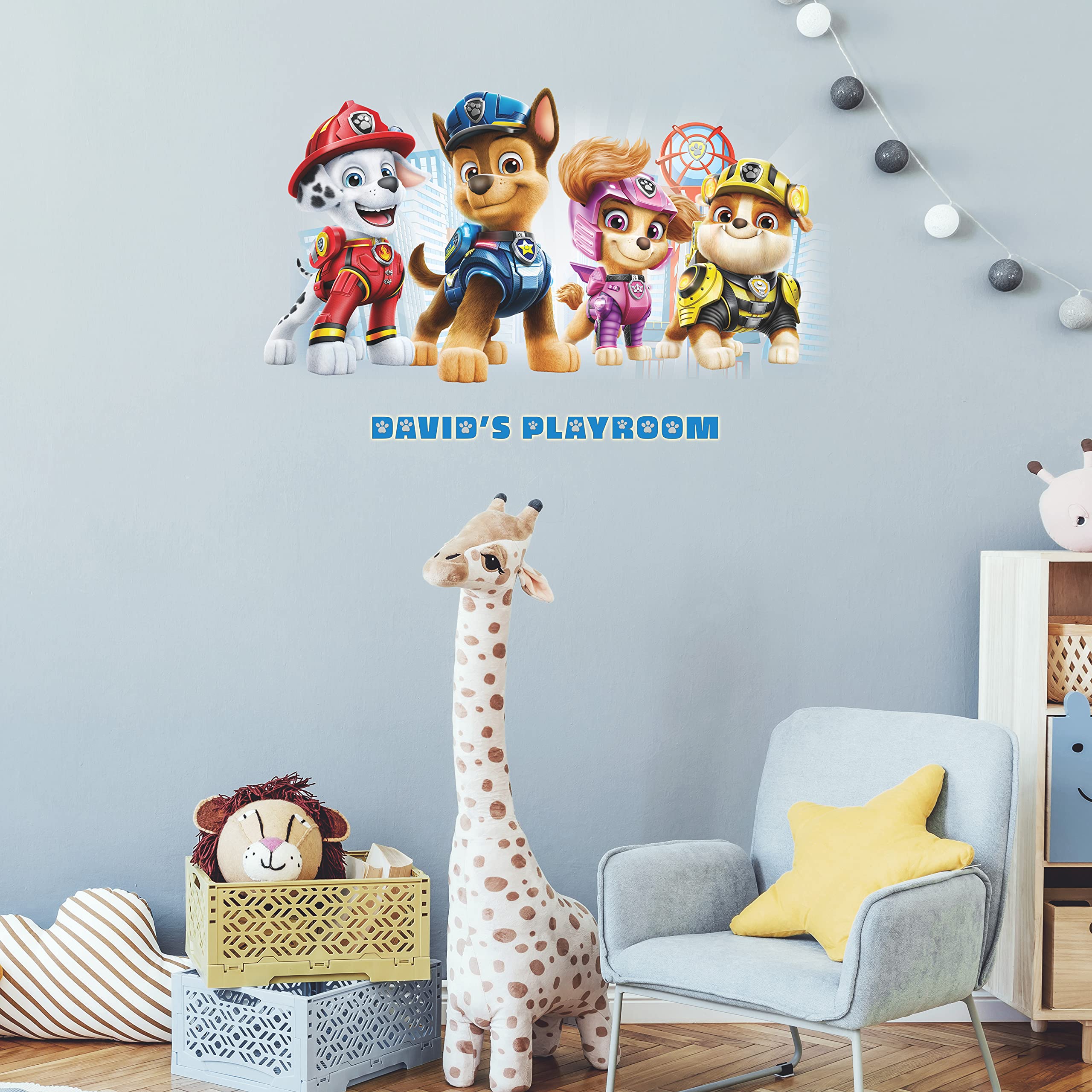 Roommates Rmk5122Gm Paw Patrol Peel And Stick Giant Wall Decals With Alphabet For Personalization