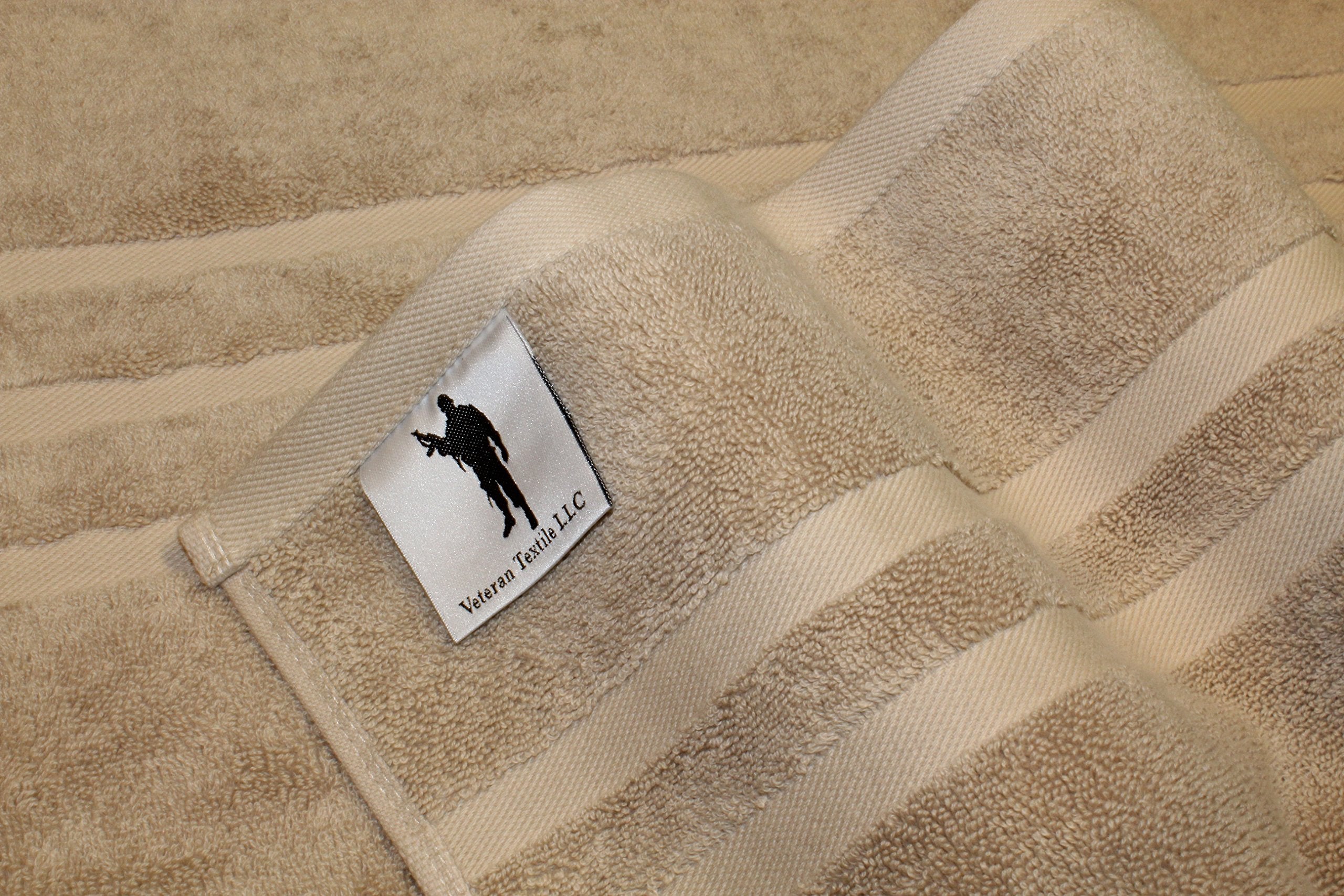 Veteran Textile LLC- 6 Pieces-100% Turkish Cotton - Luxury Towel Set for Bathroom & Kitchen  2 Bath Towels  2 Hand Towels & 2 WashCloths (Valued $79.99) (Oxford Tan)