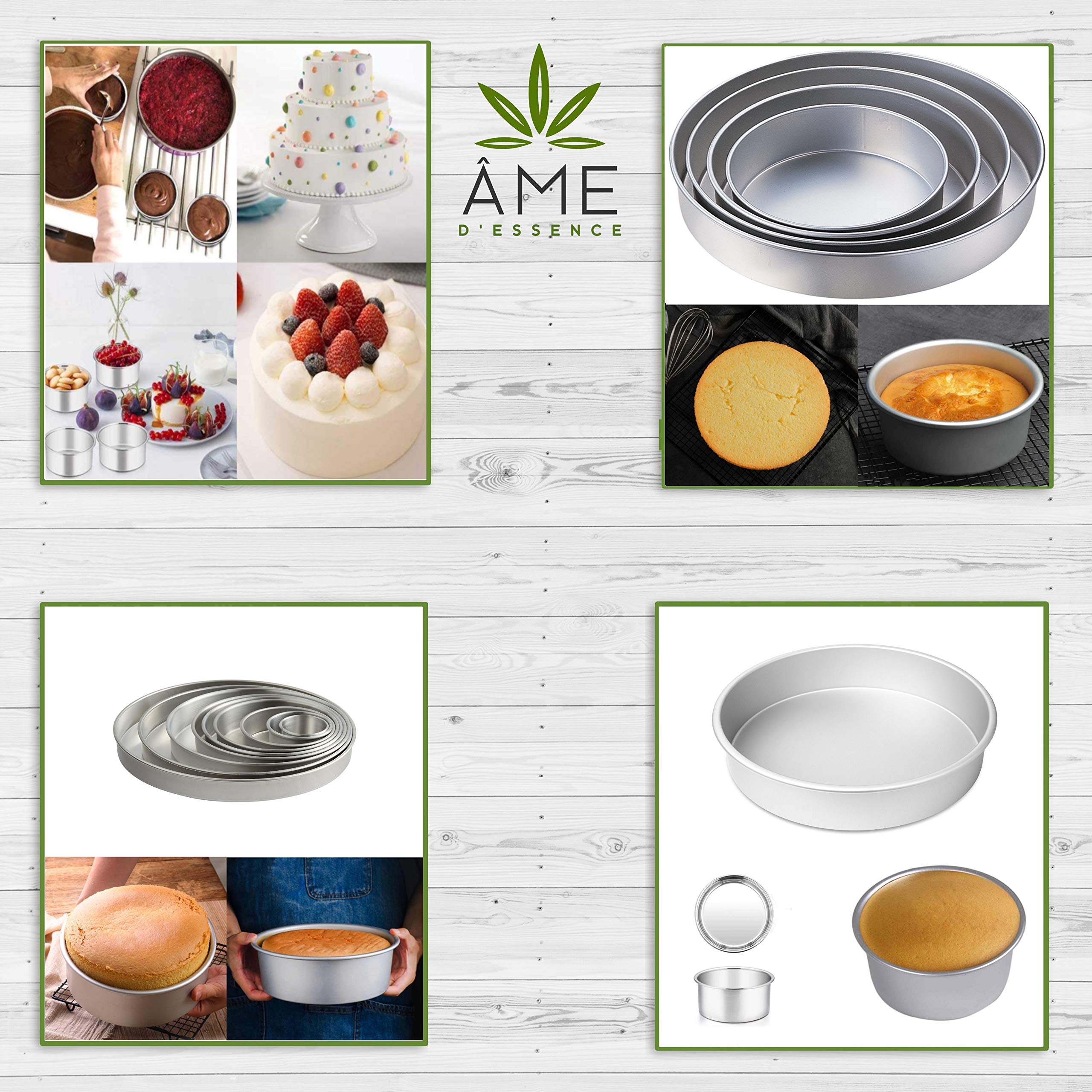 Ame D'Essence (1-Pc) Aluminum Cake Pans Layer Round Cake Pan Durable Commercial Grade 12'' Dia X 3''