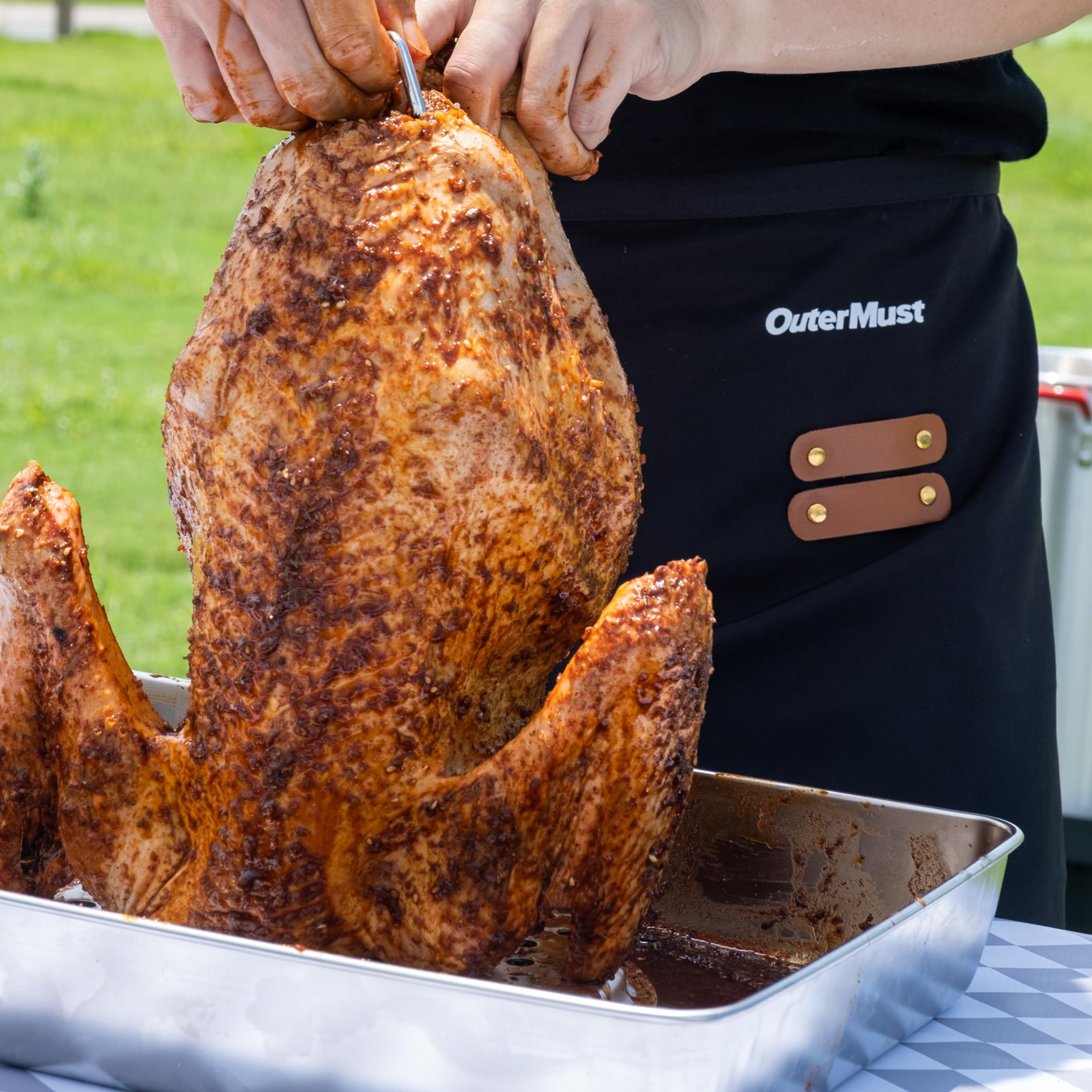 OuterMust 30 QT. Outdoor Fryer 50,000 BTU Turkey Fryer Set and Seafood Boil with Perforaed Basket, Ideal Outdoor Cooker for Turk