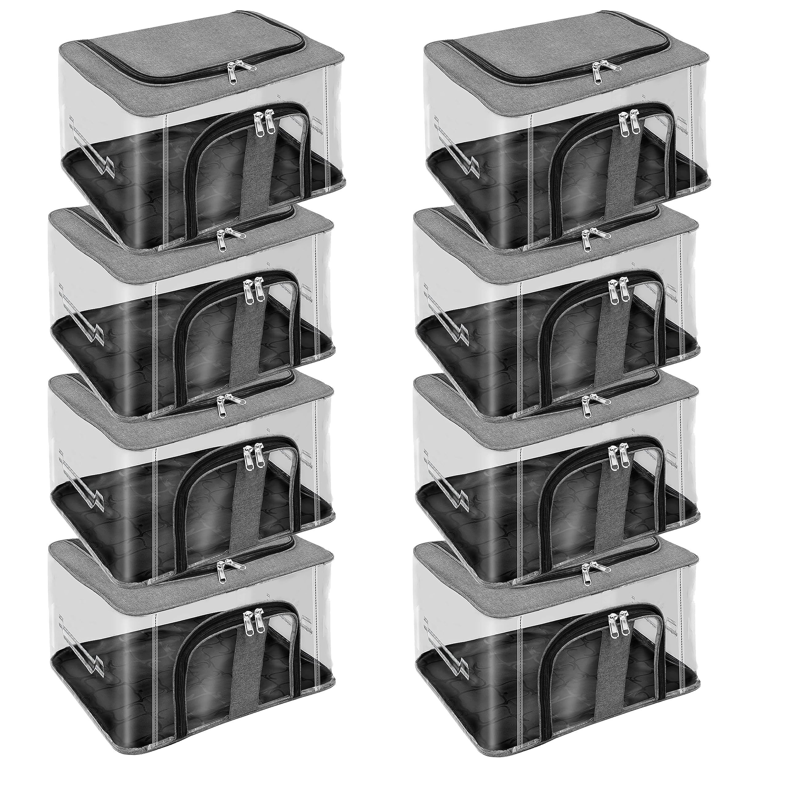 Storite 8 Pk Nylon 33 L Pvc Transparent Moisture Proof Storage Box For Clothes Closet Wardrobe Organizer Bag For Clothes With Ca
