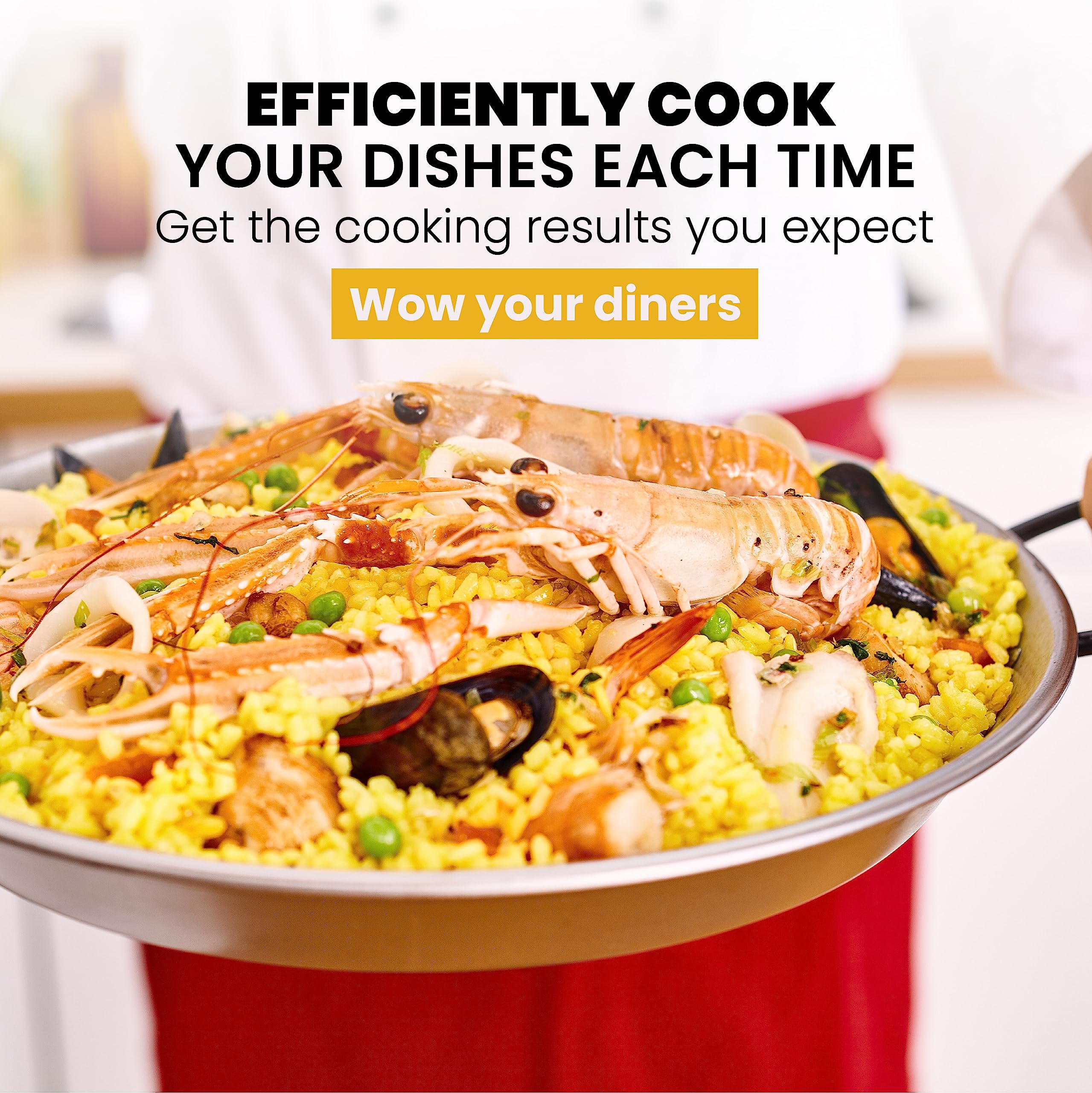 Machika Professional Carbon Steel Pan | Carbon Steel Skillet For Cooking Mediterranean Food | Premium Skillet For Professional U