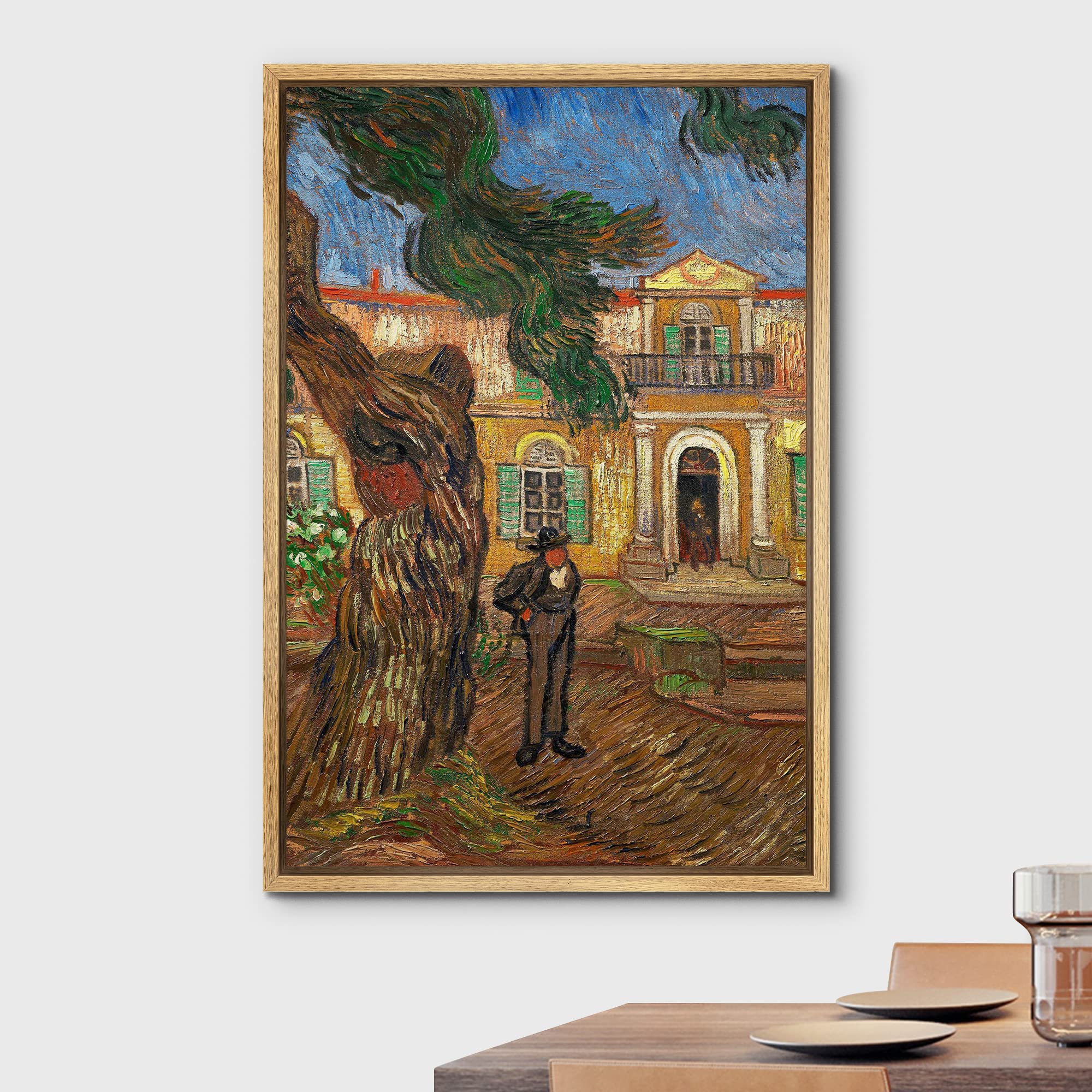 Wall26 Framed Canvas Print Wall Art Garden Of Saint-Paul Hospital By Vincent Van Gogh Classic Historic Illustrations Fine Art De