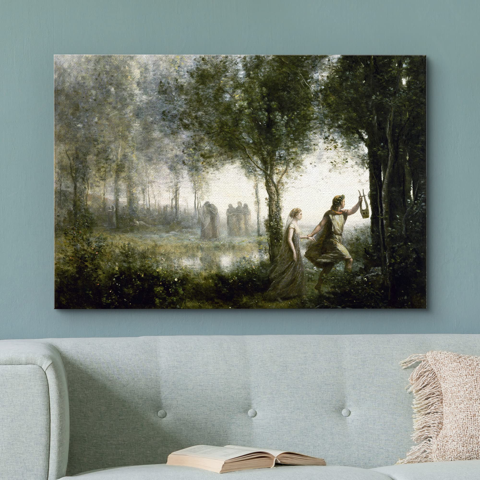 Wall26 - Orpheus Leading Eurydice From The Underworld By Jean-Baptiste-Camille Corot - Canvas Print Wall Art Famous Painting Rep