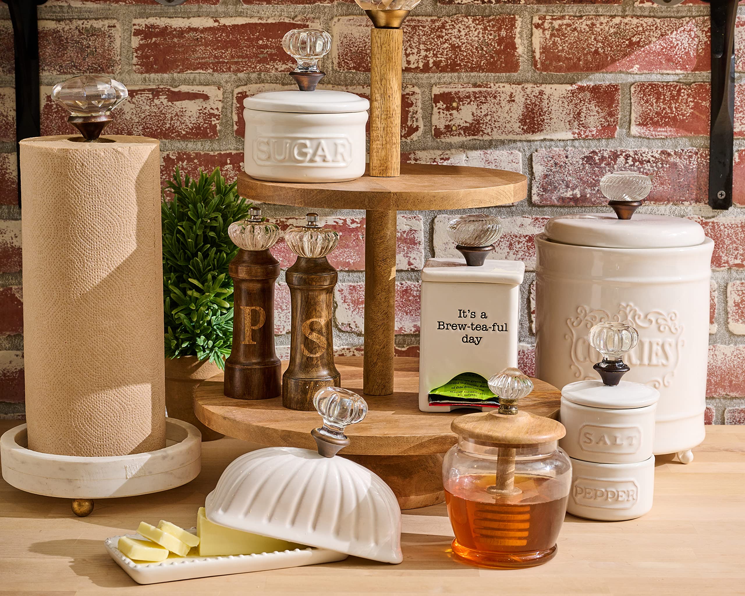 Mud Pie Glass Honey Jar, 5'' X 3 1/4'' Dia, 1100 Milliliters, Clear