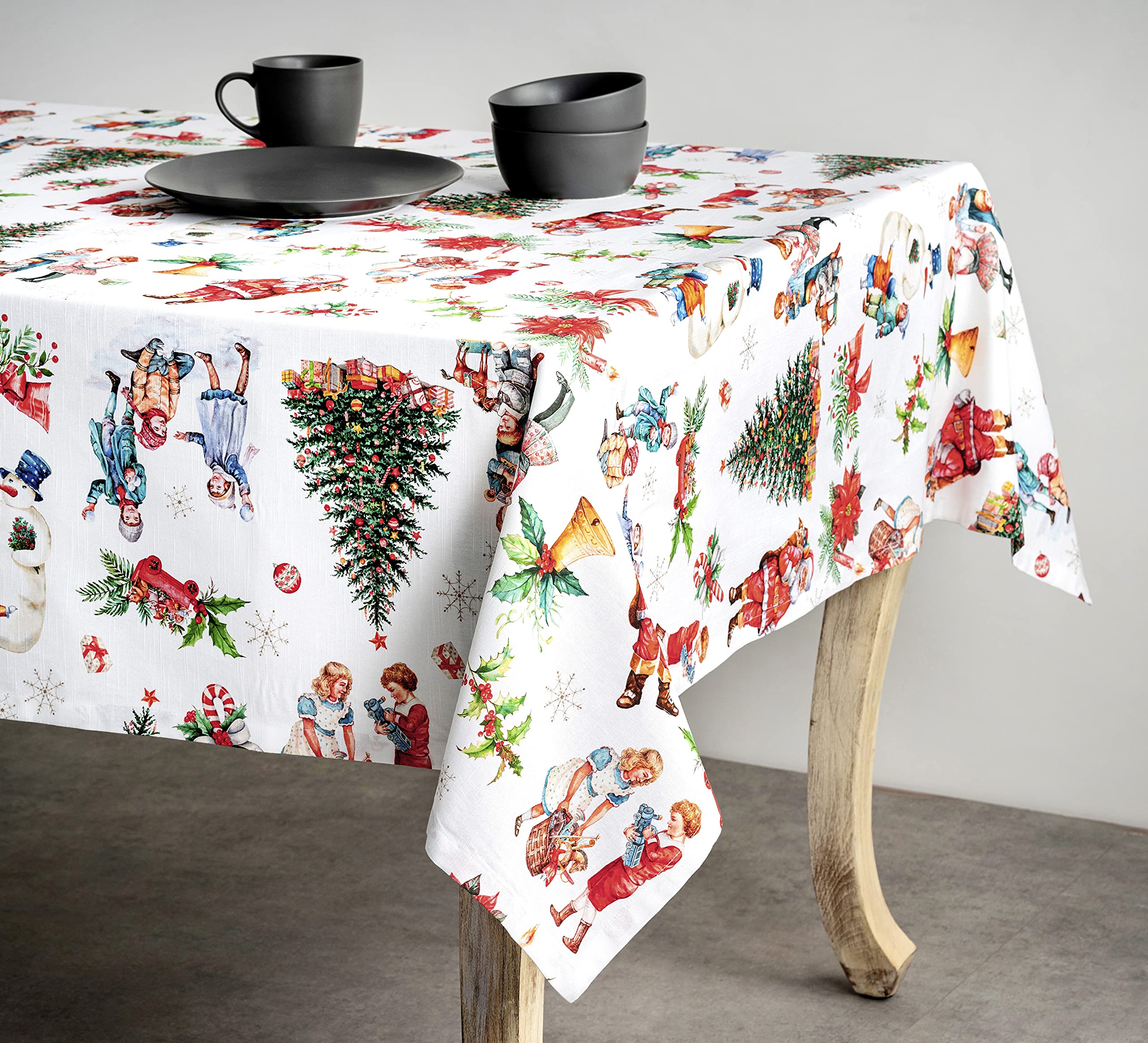 Maison D Hermine Chromo 100% Cotton Tablecloth Kitchen Dining Table Cloth For Rectangle Tables Farmhouse Tabletop Cover For Part