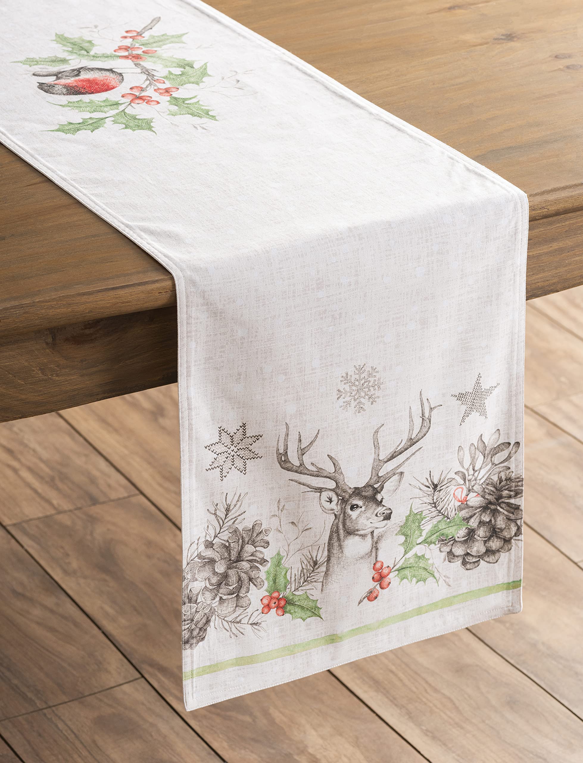 Maison D' Hermine Tablerunner 100% Cotton 14.50Inch X 72Inch Decorative Table Runner Table Runners, Dining, Holidays, Buffet, Ch