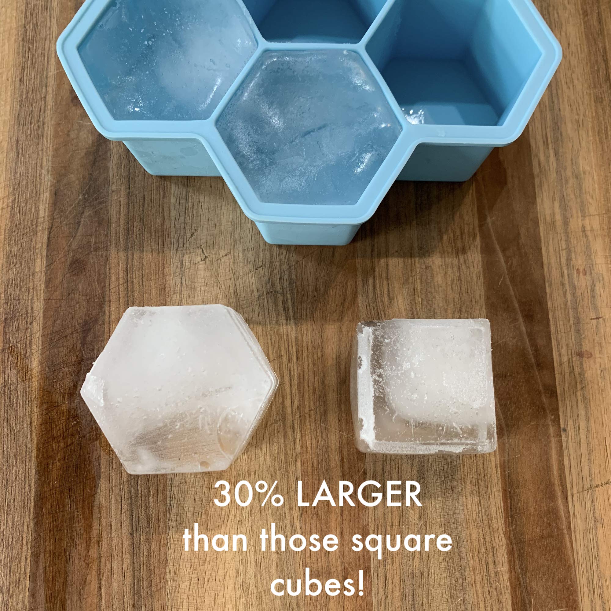 Outset Hexagon Silicione Ice Cube Tray, 6 Large Honeycomb Cubes