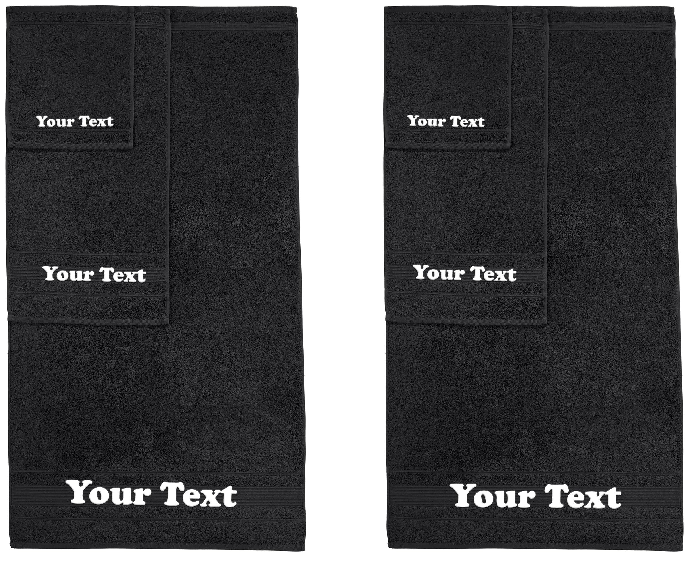 Personalize Your Towels With Custom Embroidery: Names, Monograms, And Initials. Perfect For Kids, Adults, Travel, Gifts, 6-Piece