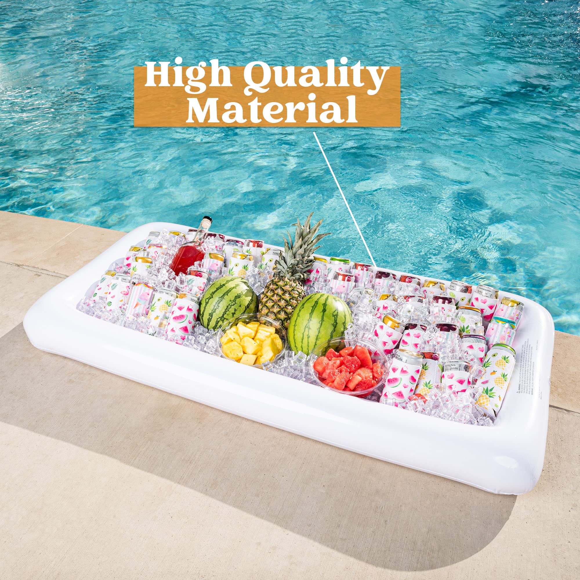 Joyin 3-Pack Inflatable Serving Bars Cooler - Inflatable Cooler Ice Buffet Salad Serving Trays With Drain Plug, Food Drink Holde
