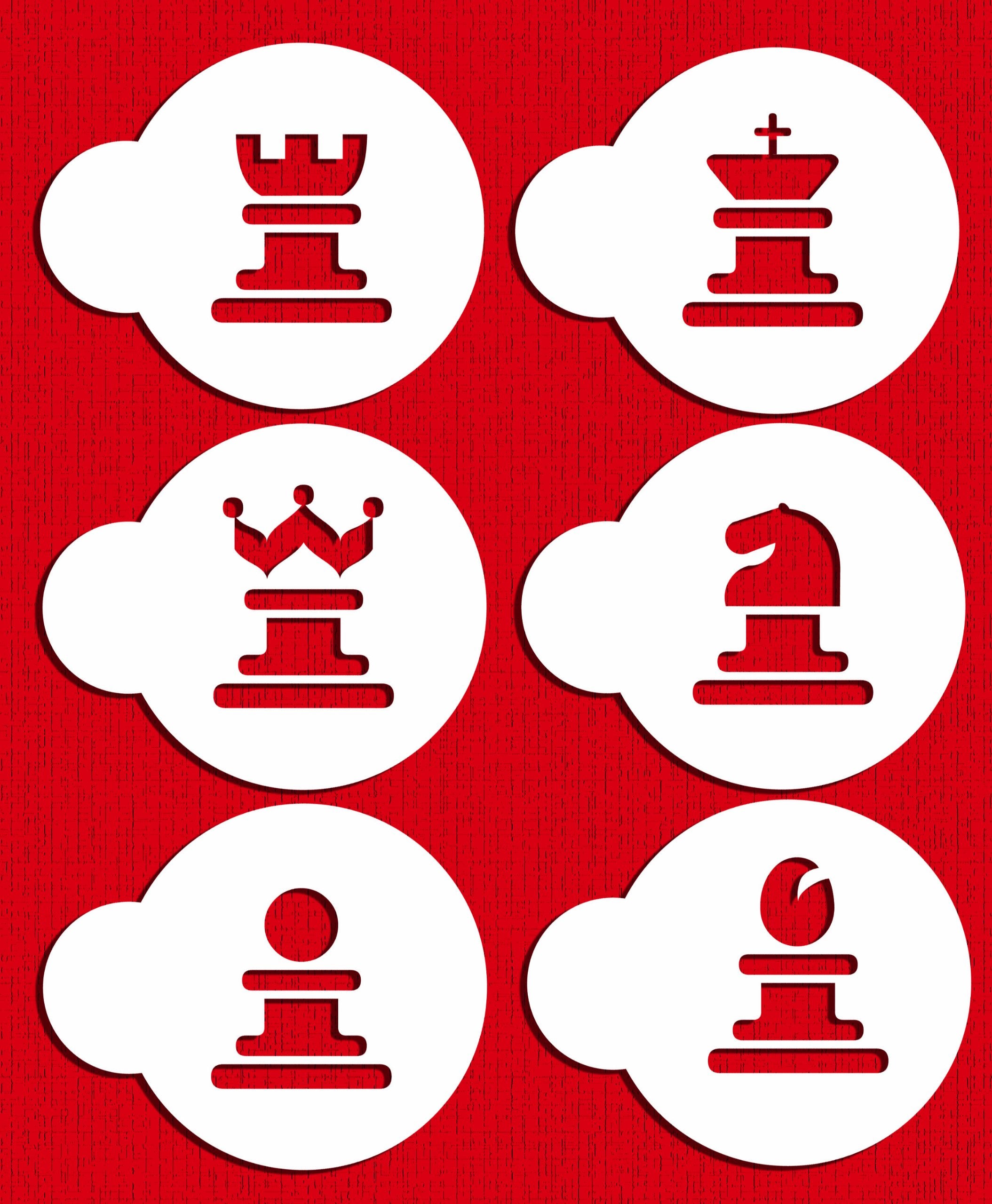 Designer Stencils Chess Cookie Stencil Set, Beige/Semi-Transparent