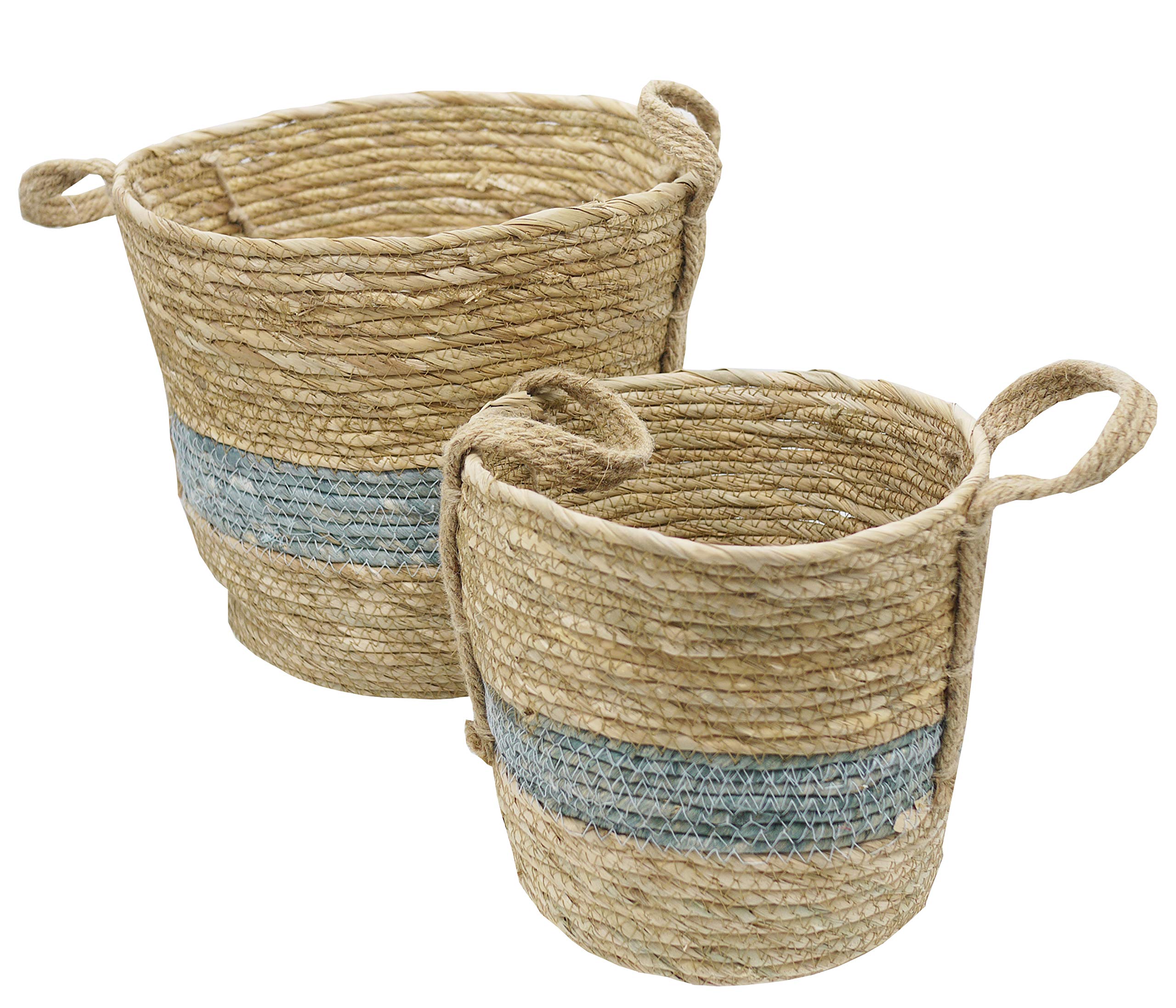 Admired By Nature Nesting Blankets Toys with Handle Storage Bins - Natural for All Season Home Decor, Bedrooms, Nurseries, Offic