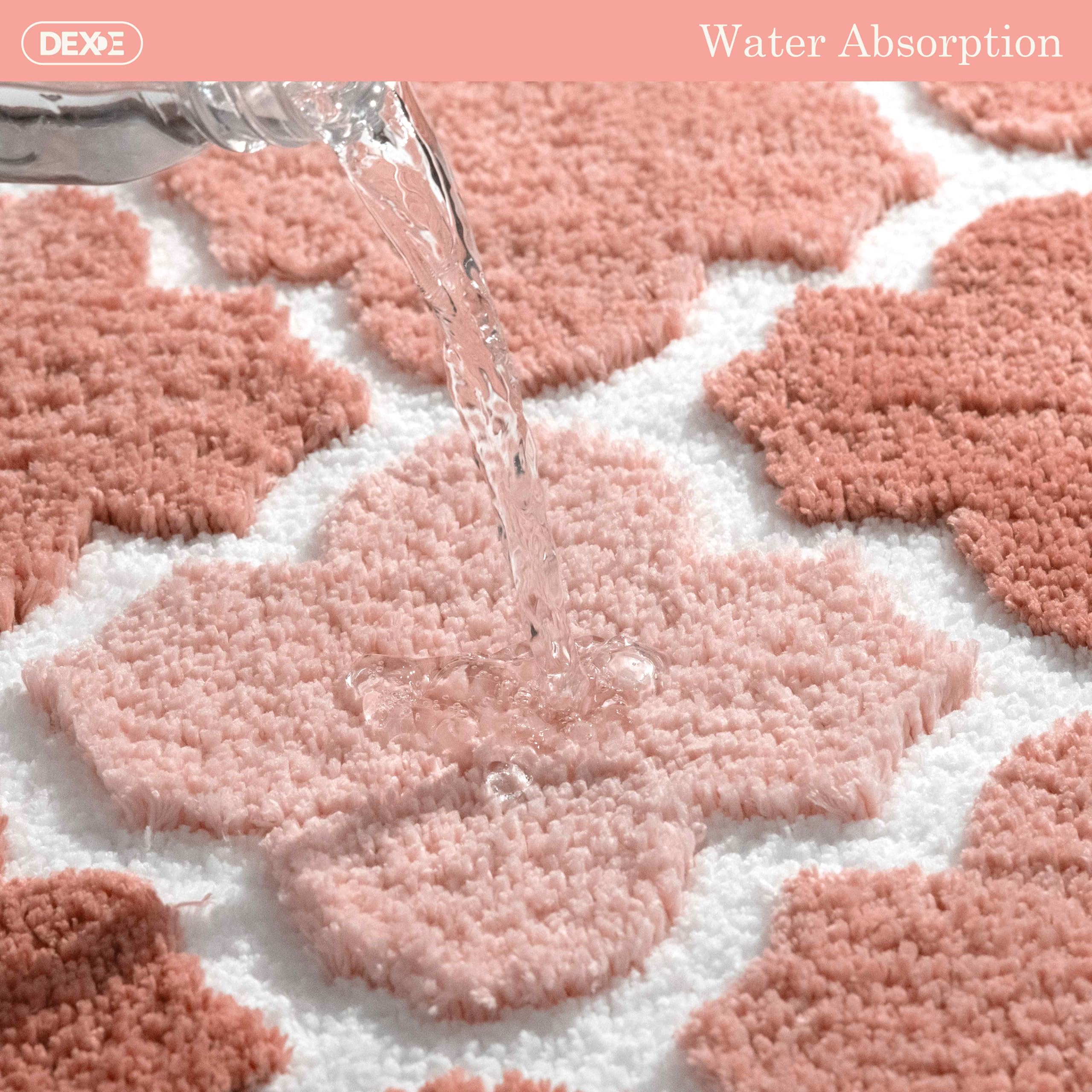 Dexde Bathroom Rugs Non-Slip, Bath Rugs Extra Absorbent Shaggy Bath Mats, Machine Washable Soft Plush Throw Rug For Bathroom Flo