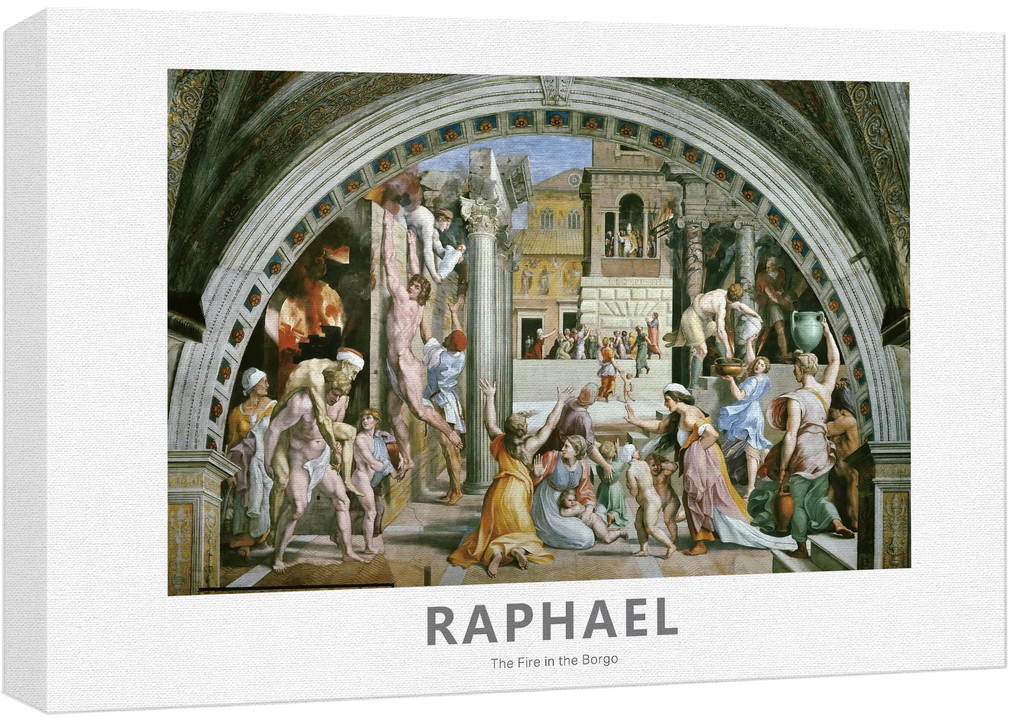 Wall26 Canvas Print Wall Art The Fire In The Borgo By Raphael Historic Cultural Illustrations Fine Art Traditional Colorful For