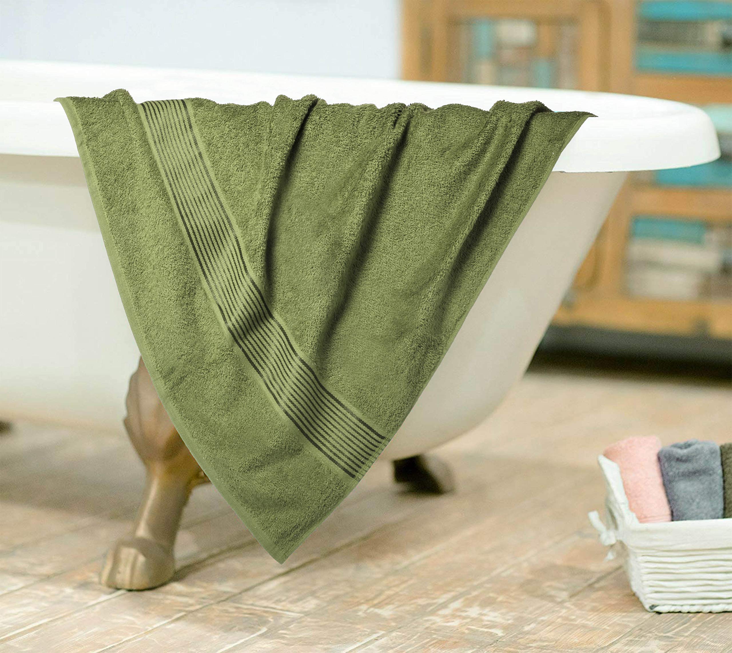 Belizzi Home Cotton 2 Pack Oversized Bath Towel Set 28X55 Inches, Large Bath Towels, Ultra Absorbant Compact Quickdry & Lightwei