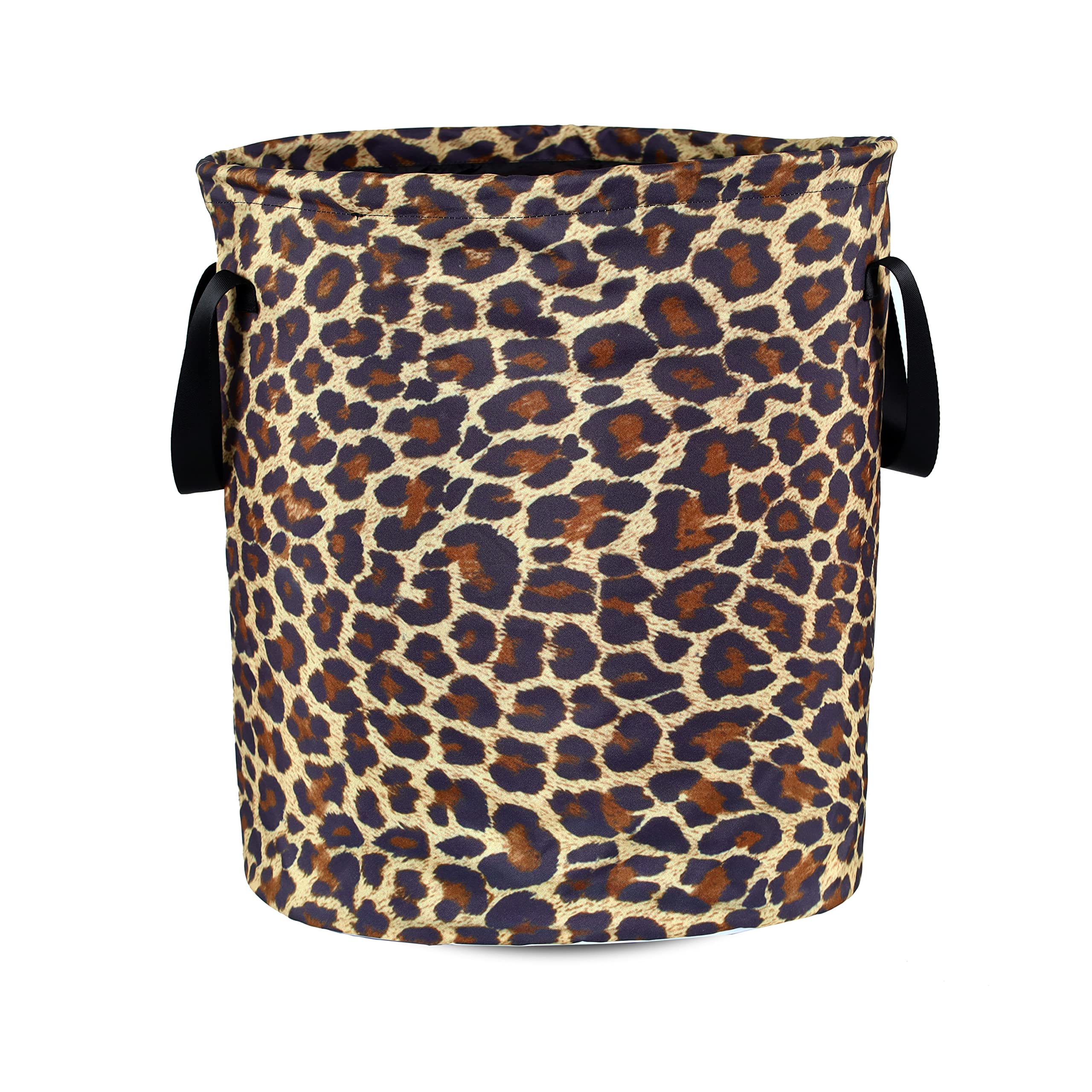 Brown Leopard Laundry Basket Foldable Waterproof Oxford Cloth Funny Tote Bag Laundry Hamper Clothes Storage Bucket Toy Organizer