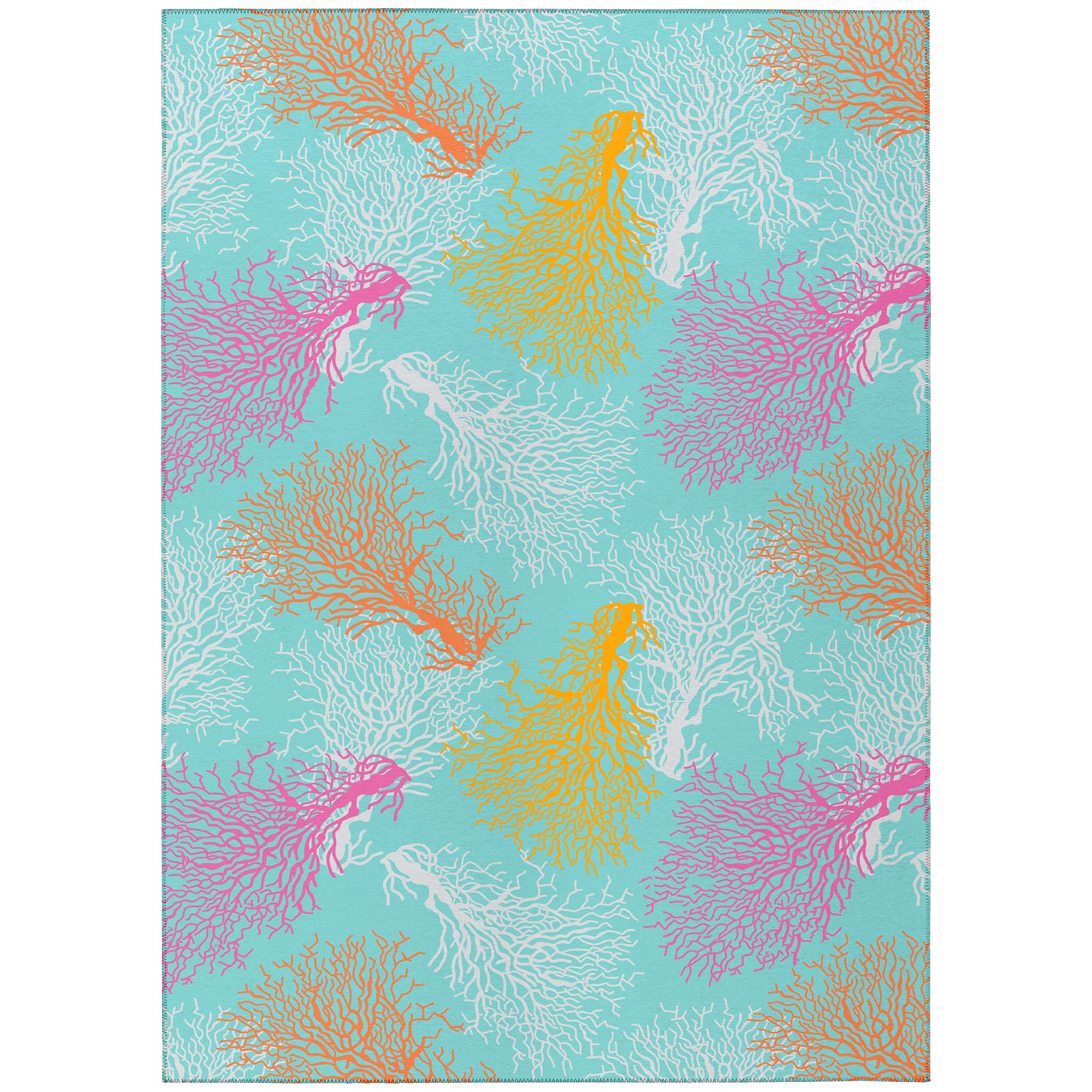 Addison Rugs Surfside ASR33 Aqua 3 x 5 Indoor Outdoor Rug, Easy Clean, Machine Washable, Non Shedding, Bedroom, Living Room, D