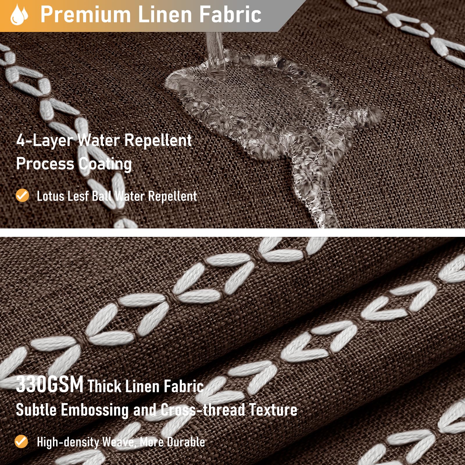 Bttn Extra Long Shower Curtain - 72X84 Long Boho Rustic Chic Striped Tassel Linen Fabric Shower Curtain Set With Hooks, Tall Mod