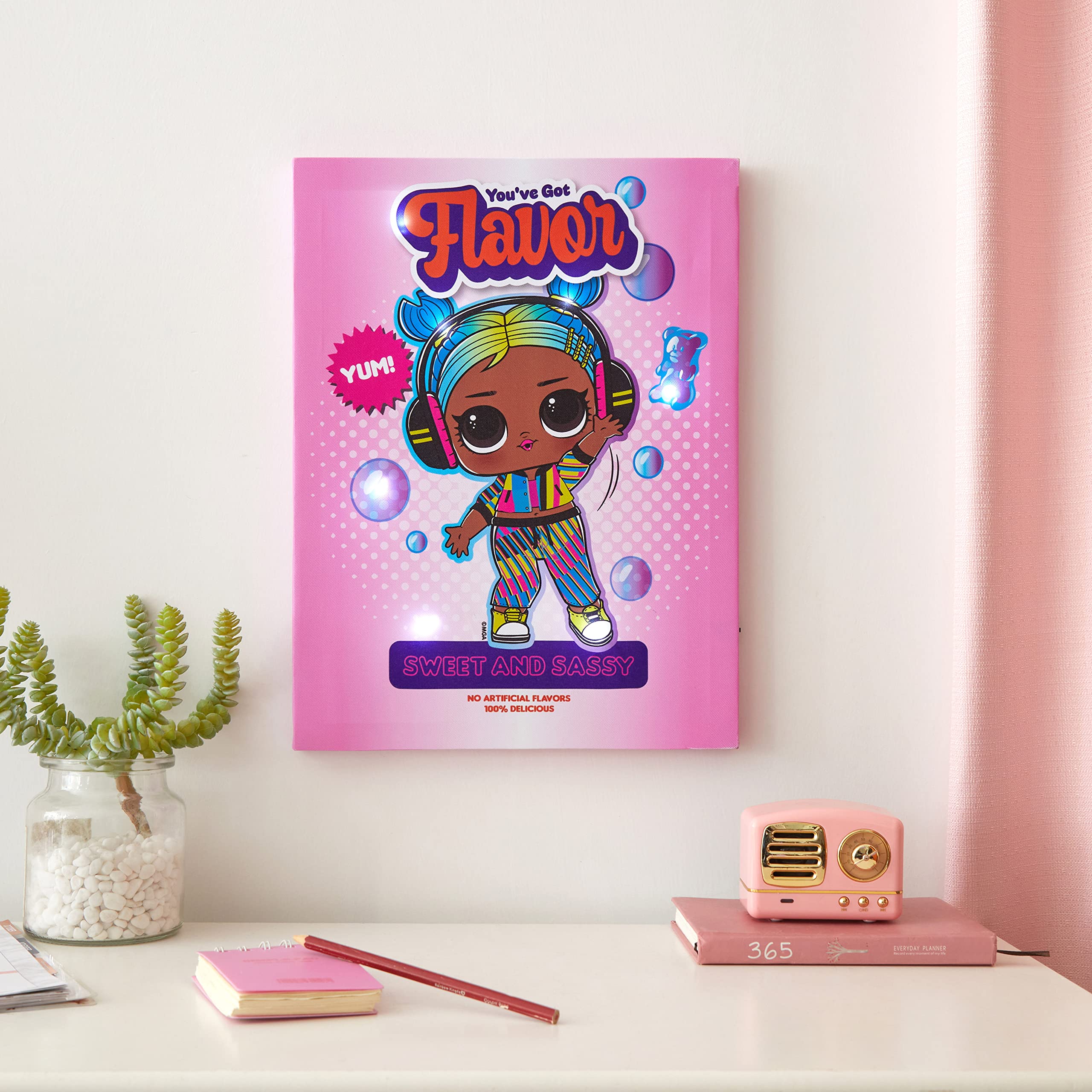Idea Nuova Lol Surprise Canvas Led Wall Art,Childrens Wall Hanging D  Cor,11.5''X15.75'', Lol Surprise/You'Ve Got Flavor