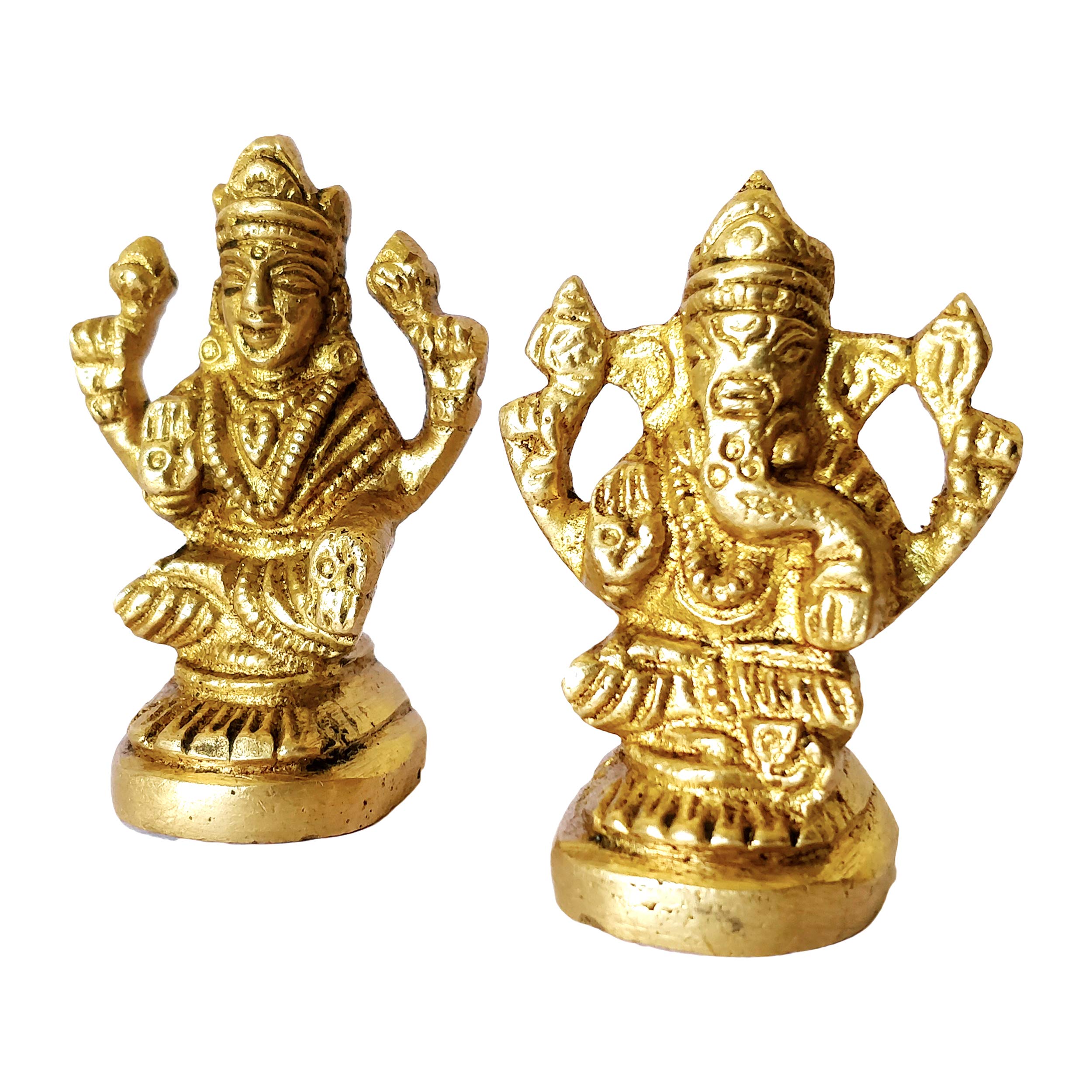 Guru Jee Brass Murti Ganesh Laxmi Statue Idol For Gift Pooja Mandir Temple Home Decor