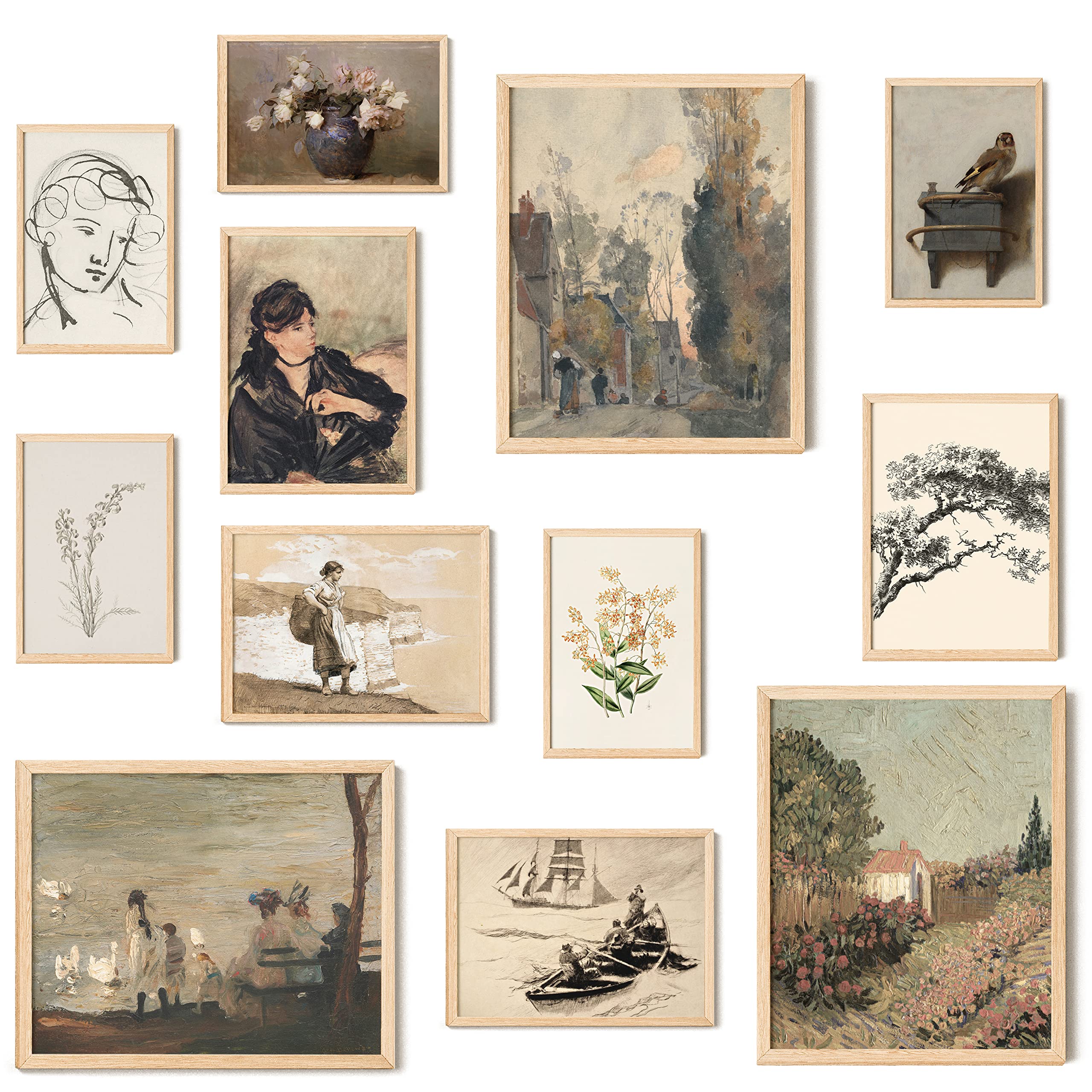 97 Decor Vintage Posters For Room Aesthetic - Vintage Art Prints For Wall Decor, Light Academia Decor, Vintage Gallery Wall Art,