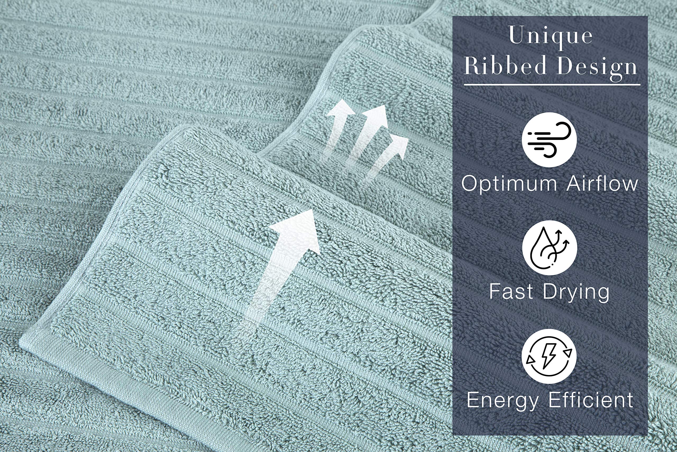 Classic Turkish Towels - Luxury Ribbed Washcloths, 100% Turkish Cotton, Quick Dry, Soft And Absorbent Face Wash Towels, Brampton