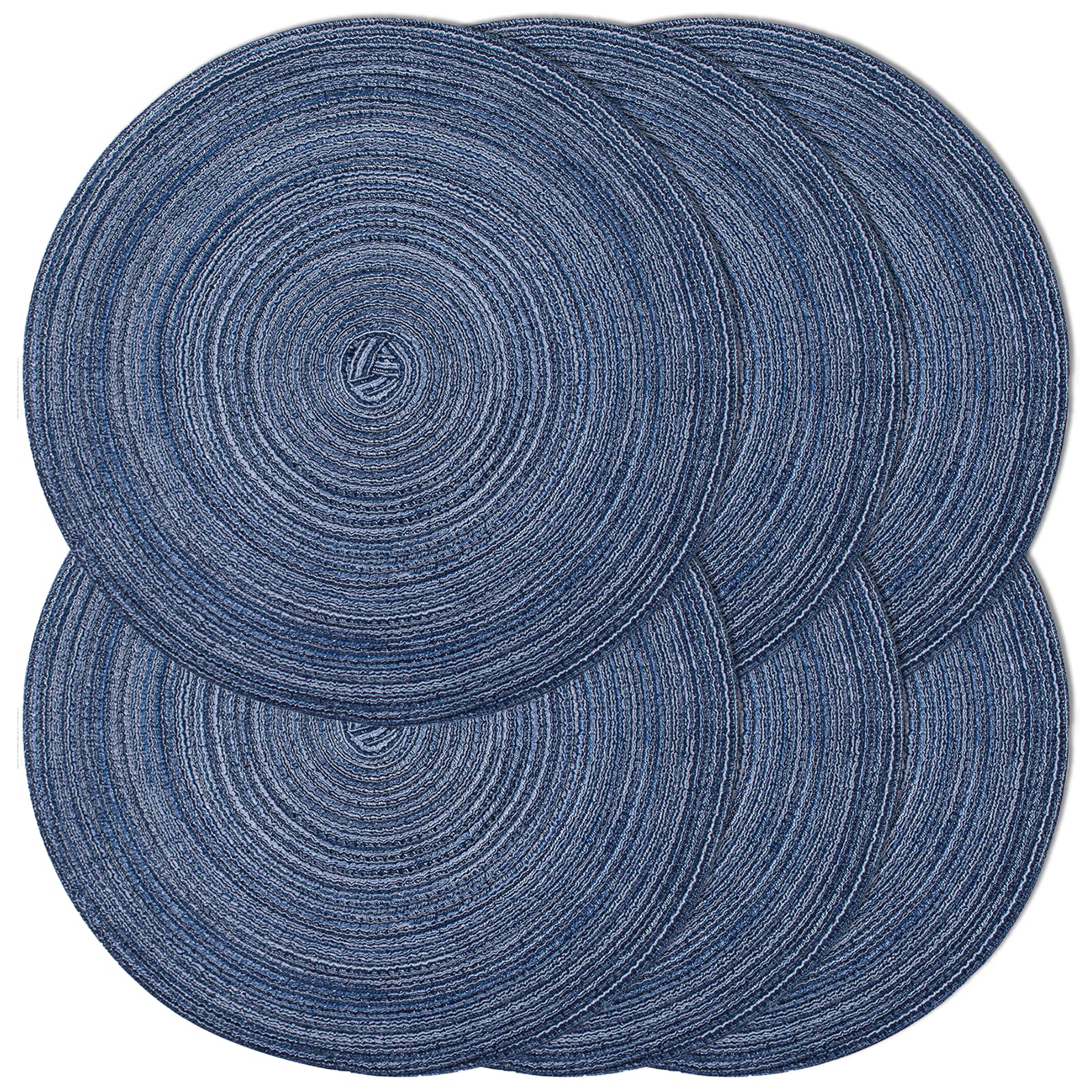 Noctiflorous Round Braided Placemats 15 Inch Round Table Mats Set Of 6 For Dining Tables Natural Woven Heat Resistant Place Mats