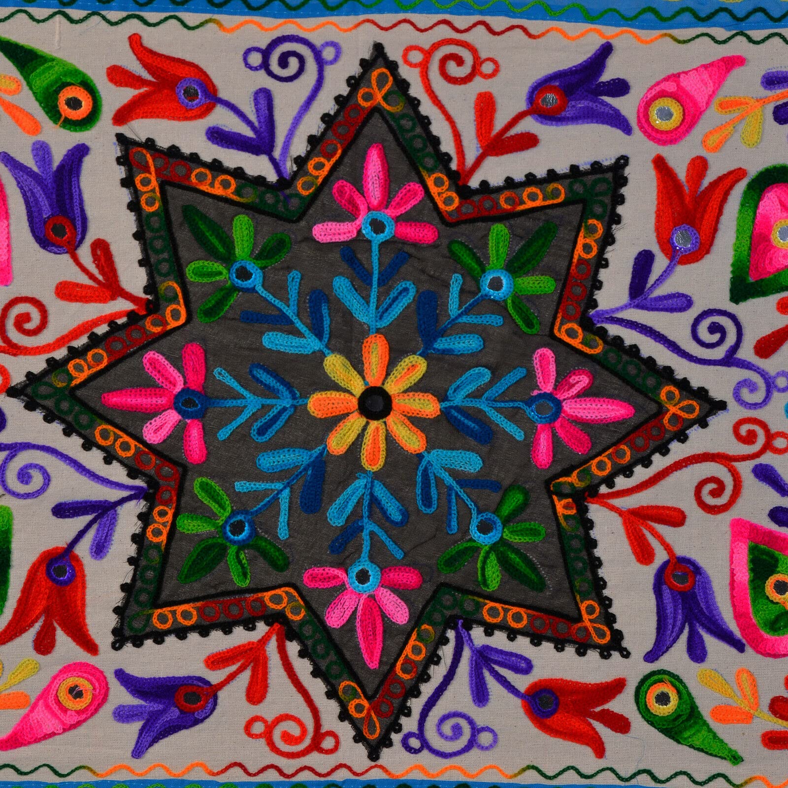 Craftintegration Suzani Cotton Suzani Throw Blanket Hand Embroidery Bed Sheet Bedspread Suzani Embroidery, Suzani Wall Hanging,