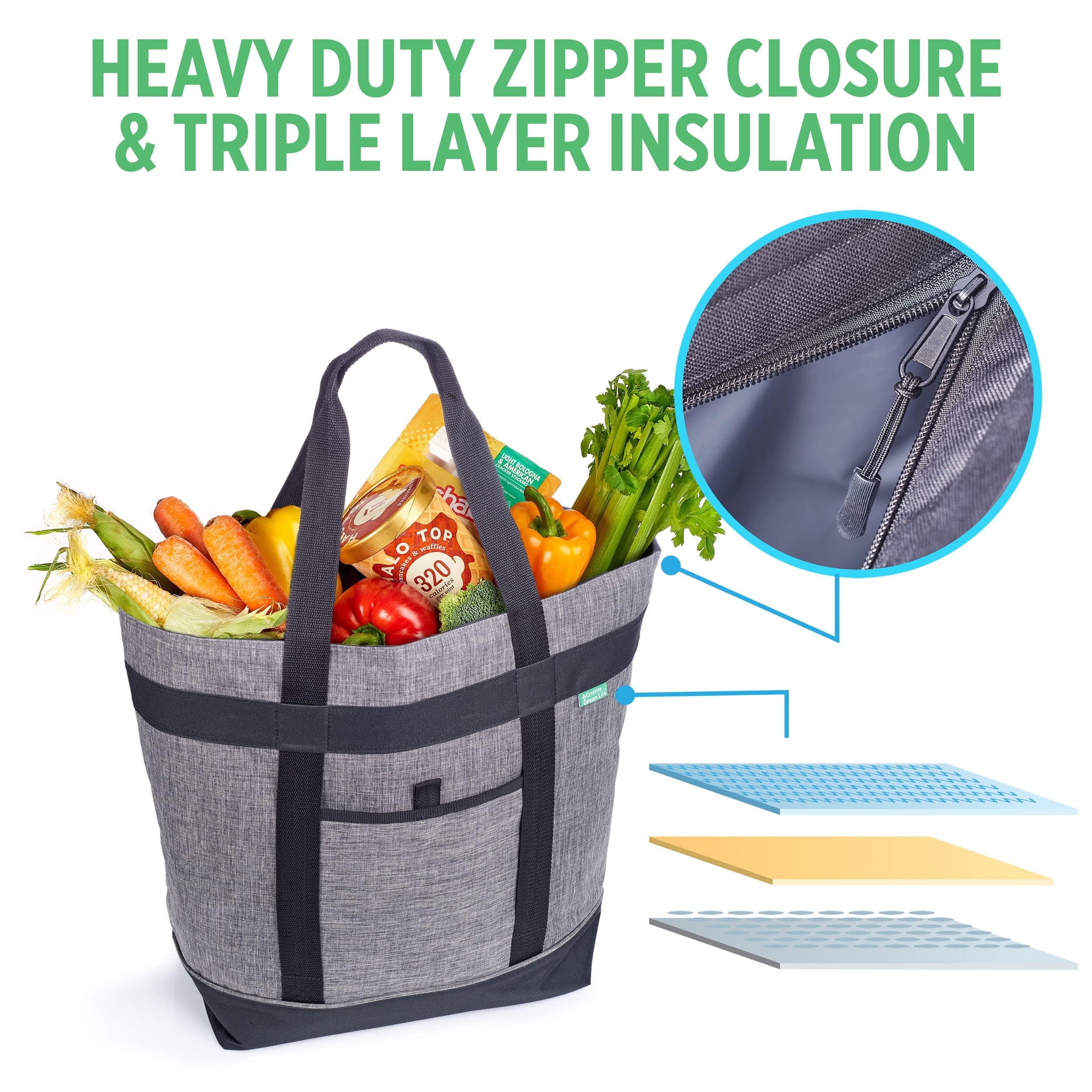 Jumbo Insulated Cooler Bag (Charcoal) With Hd Thermal Insulation - Premium, Collapsible Soft Cooler Makes A Perfect Insulated Gr