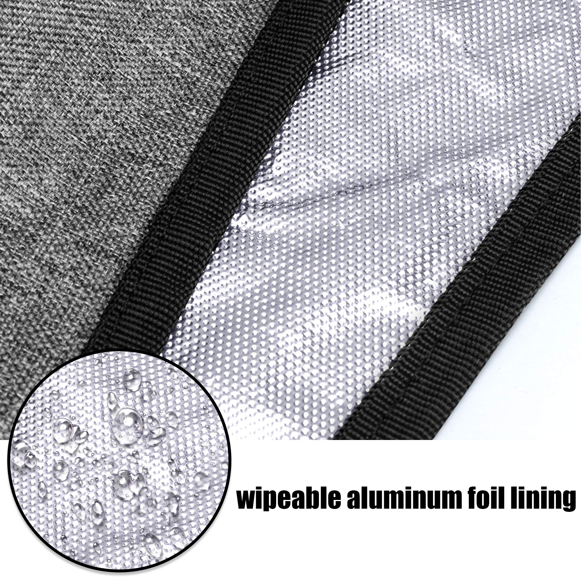 Luxja Slow Cooker Cover (Aluminum Foil Lining), Slow Cooker Dust Cover Fits Most 6-8 Quart Oval Slow Cooker, Gray