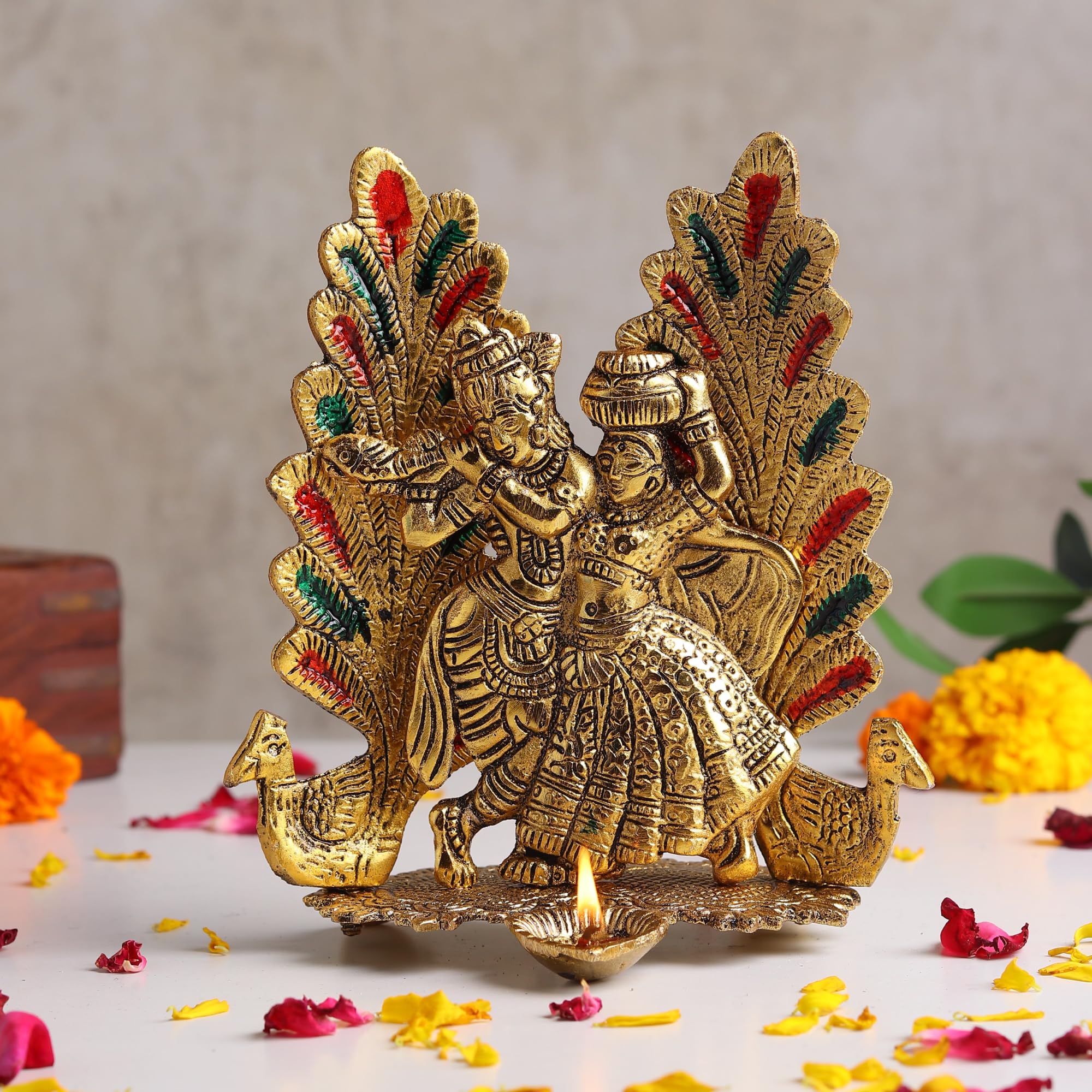 Habere India-All The Cultures Fabricating India Radha Krishna Idol & Figurine For Home | God Idol For Pooja Room | Radha Krishna