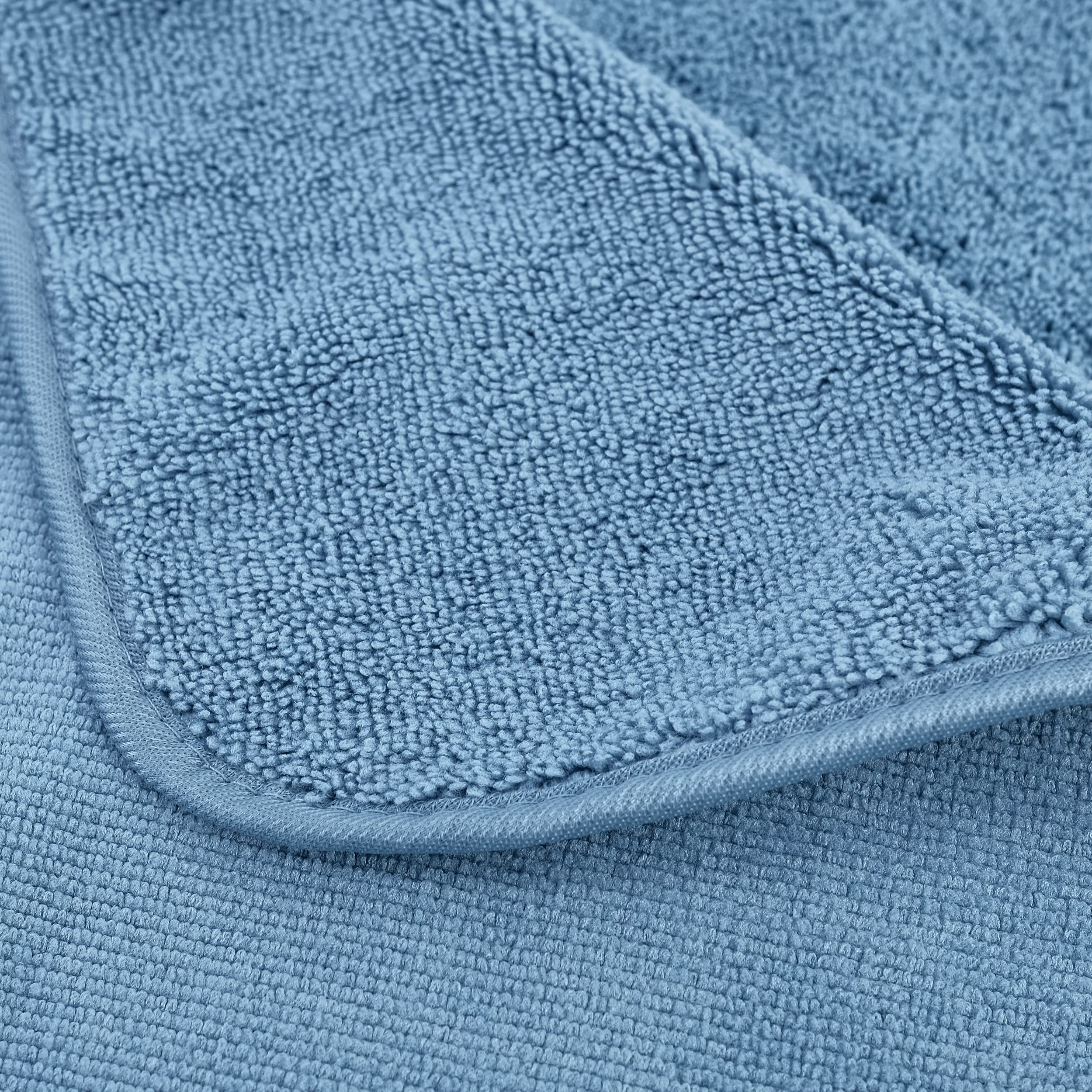 Polyte Oversize, 60 X 30 In., Quick Dry Lint Free Microfiber Bath Towel Set, 6 Piece (Blue)