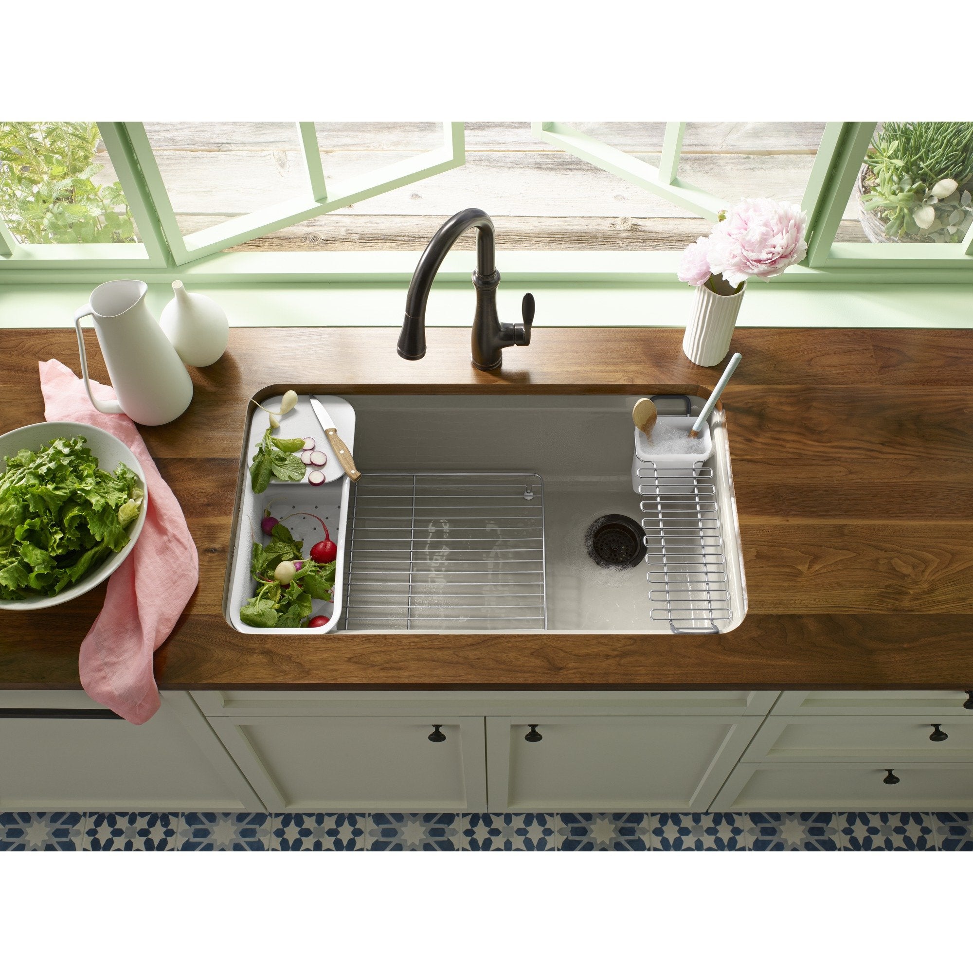 Kohler K-6239-0 15-11/16'' X 6-7/8'' Rinsing Colander With Cutting Board White