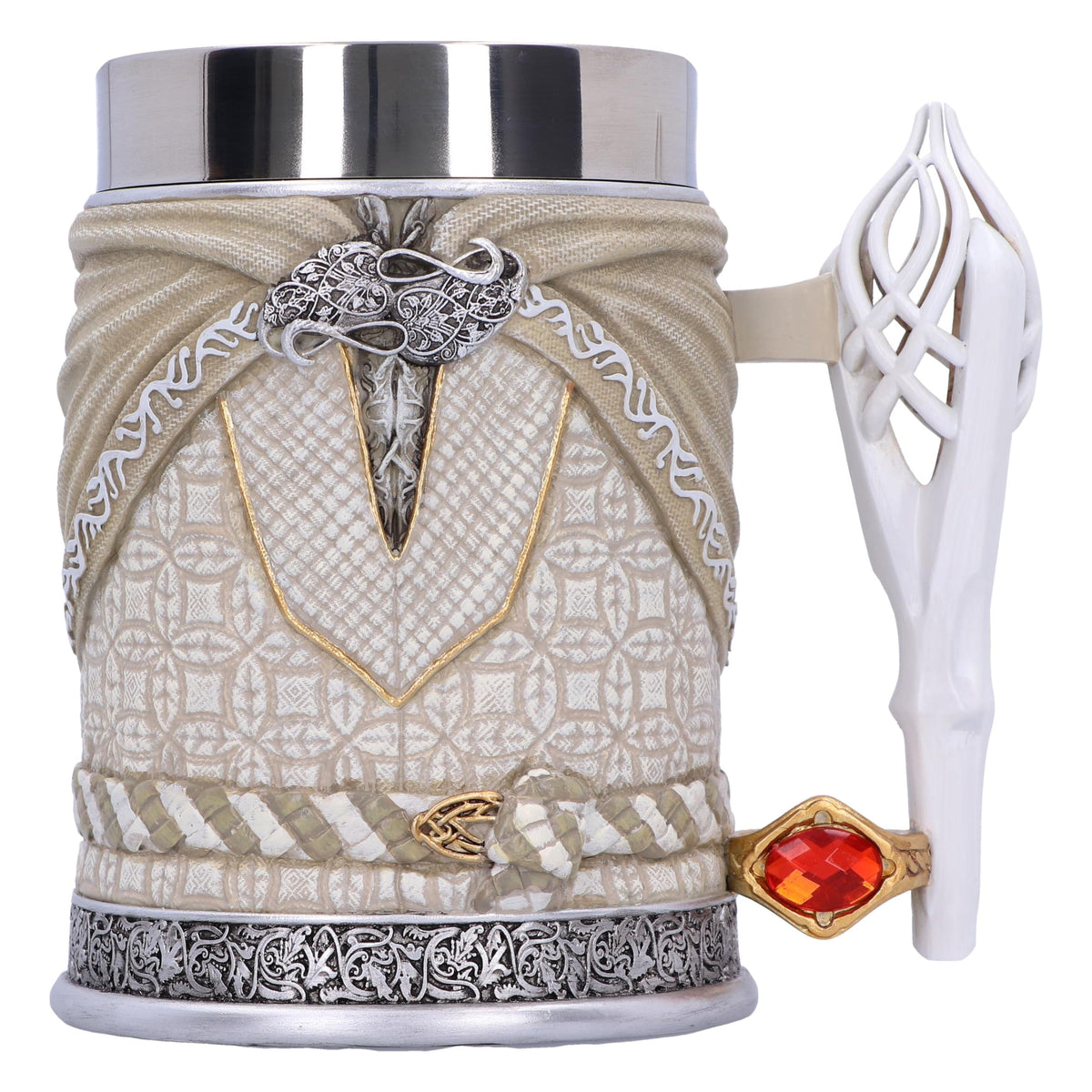 Nemesis Now Lord of the Rings Gandalf The White Tankard 15cm, Resin, White, Officially Licensed Lord of the Rings Merchandise, C