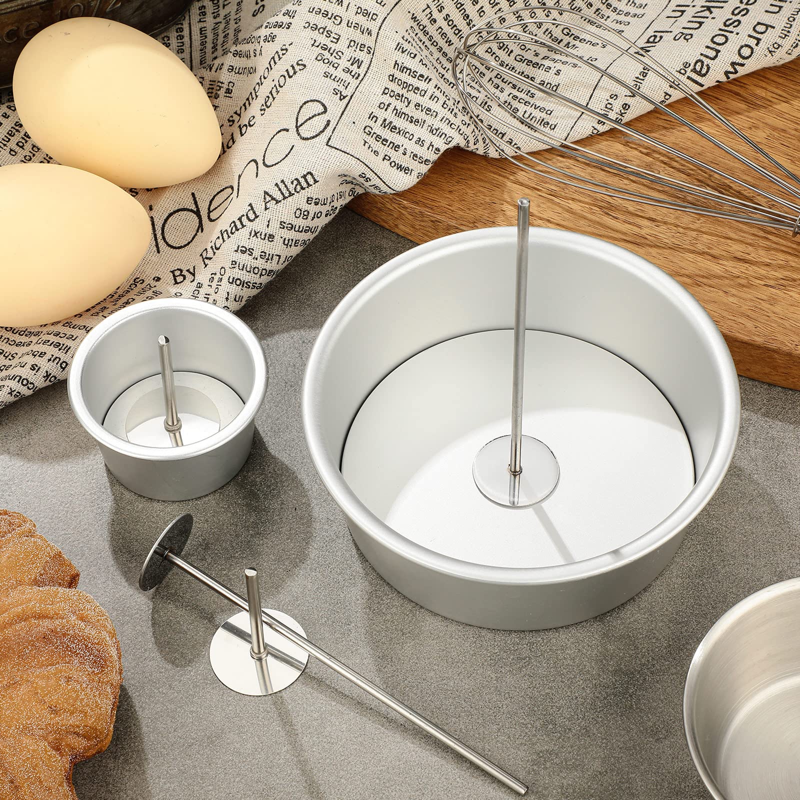 4 Pieces Stainless Steel Cake Heating Core 6 Inch And 2 Inch Silver Heating Rod Cake Baking Supplies For Baby Shower Birthday Pa