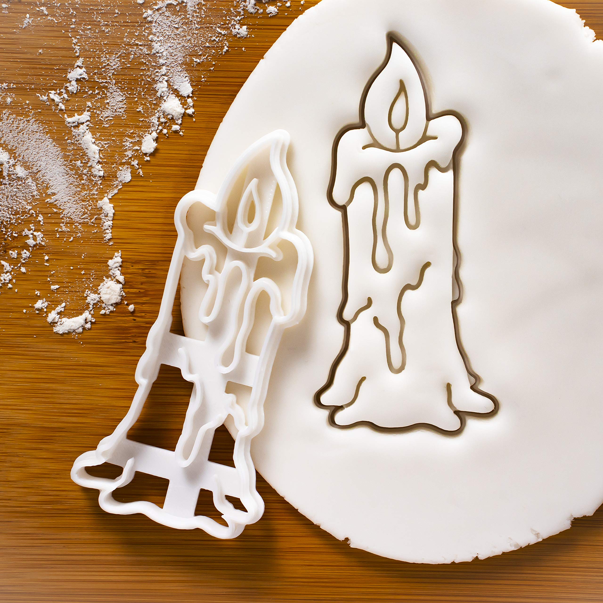 Set Of 4 Witchcraft Theme Cookie Cutters (Designs: Candle, Cauldron, Witch Hat, And Haunted House), 4 Pieces - Bakerlogy