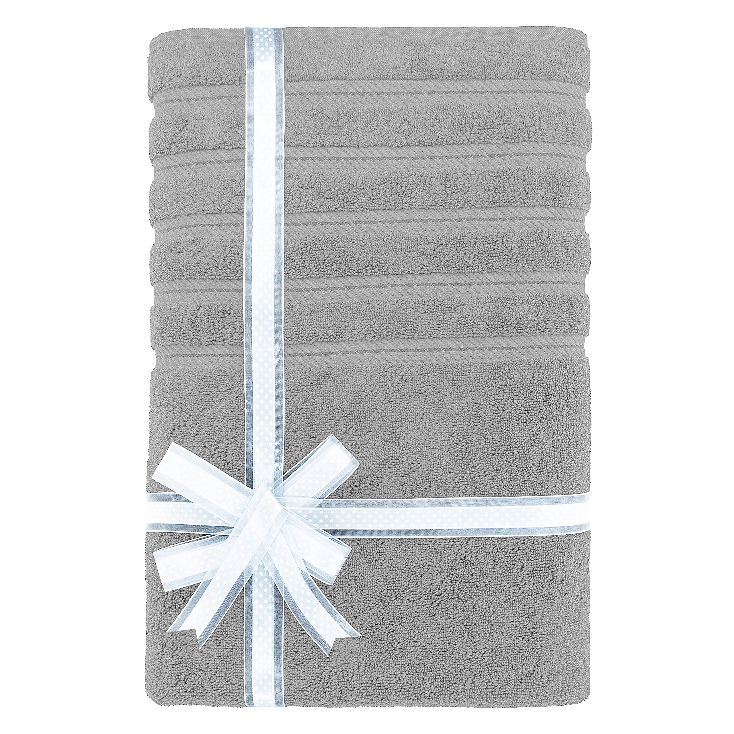 American Soft Linen Jumbo Large 100% Turkish Cotton 35 in 70 in  Bath Towel Sheets for Bathroom  Light Grey