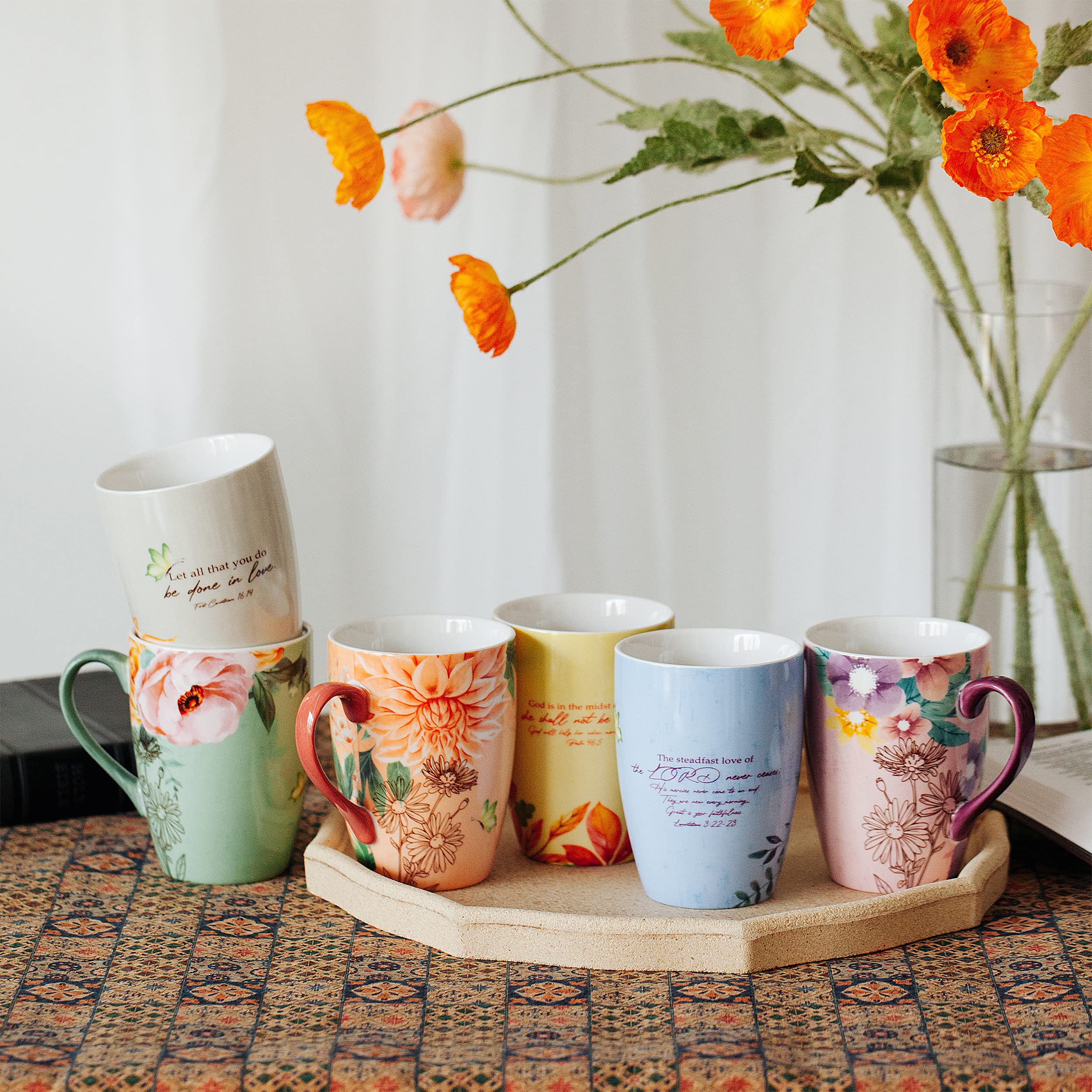 Btat- Christian Coffee Cups, Set Of 6, 12Oz, Bible Verse Mugs, Christian Mugs, Bible Mug Set For Women, Christian Gifts, Inspira