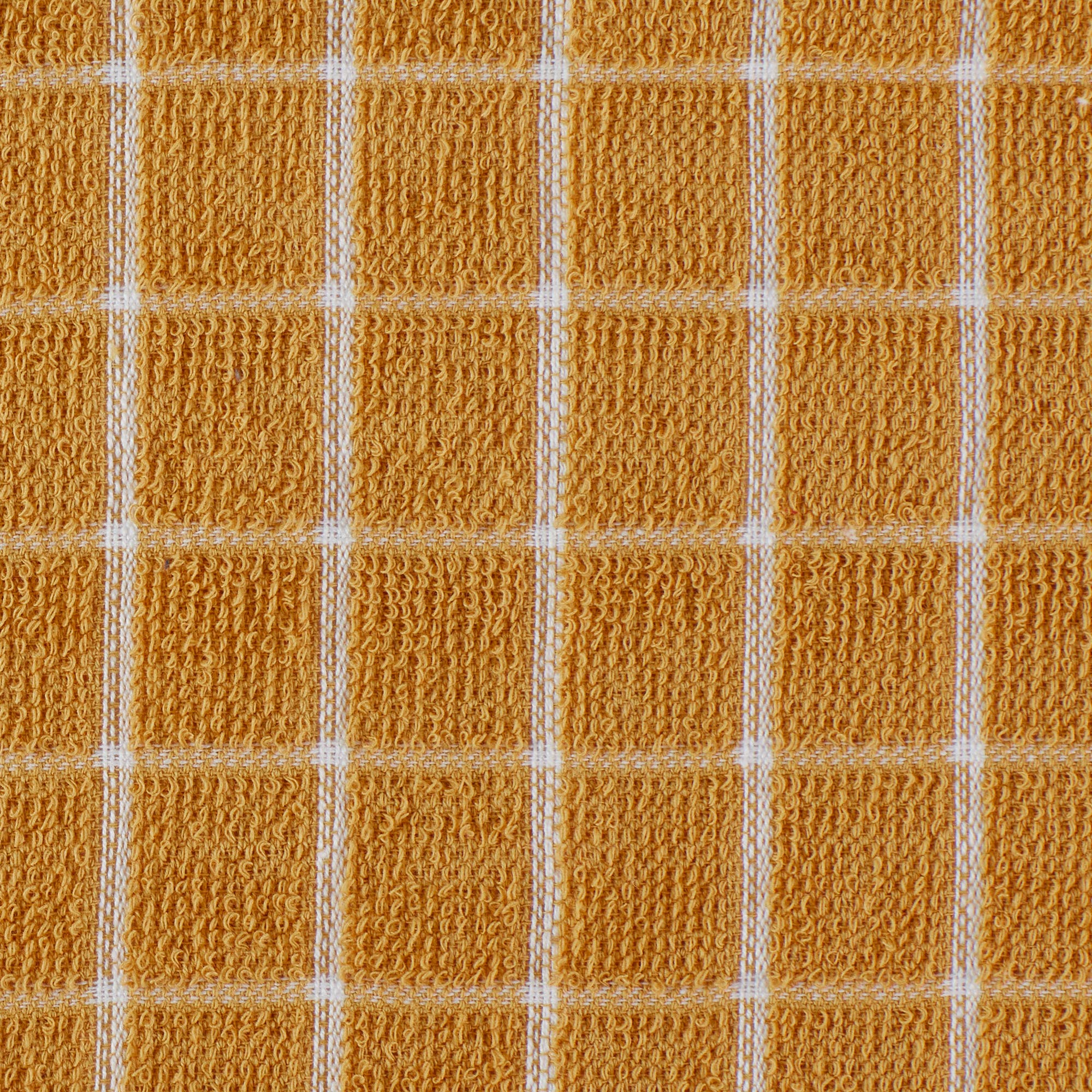 Dii Basic Terry Collection Windowpane Dishcloth Set, 12X12, Honey Gold, 6 Piece