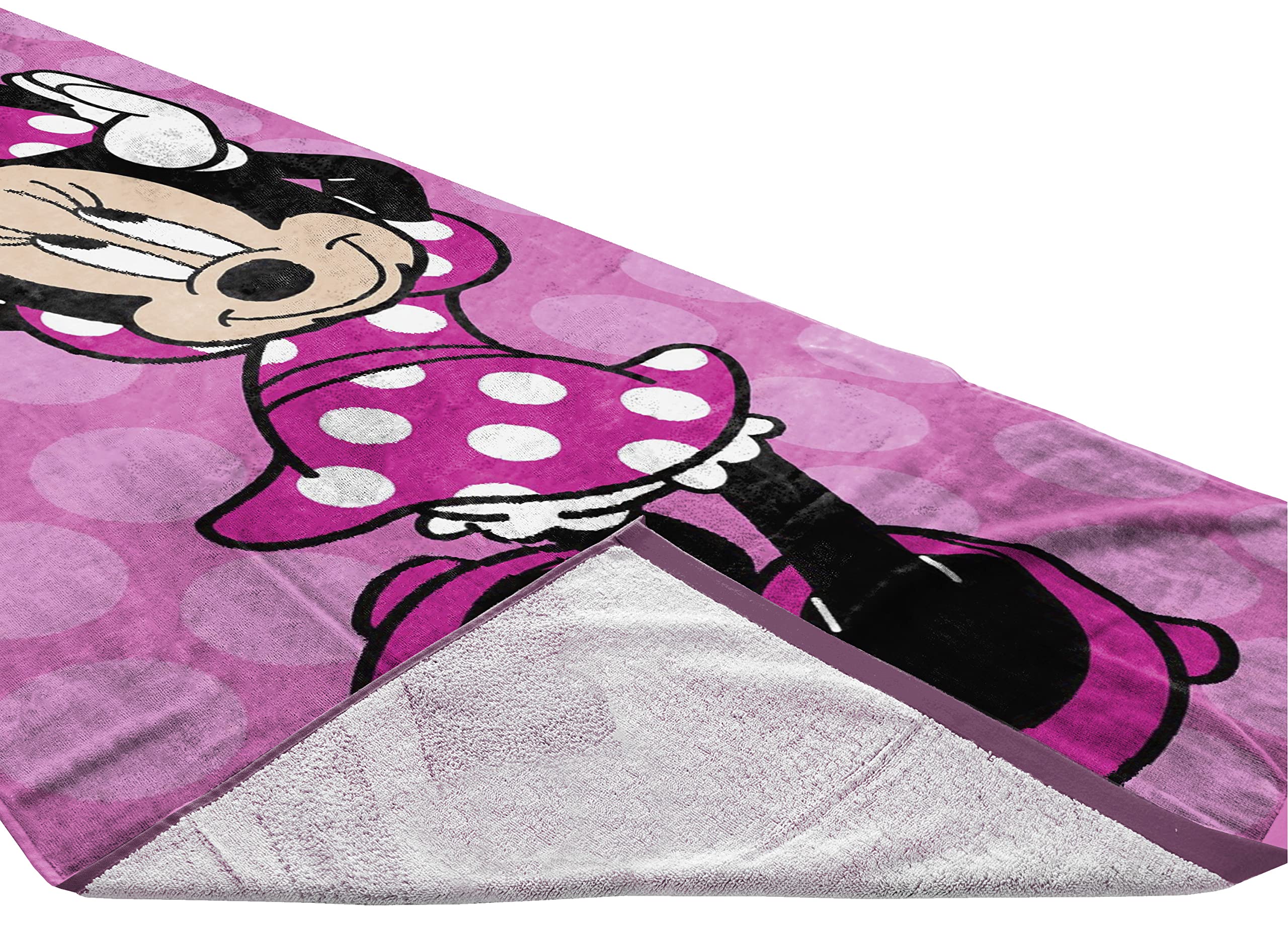 Disney Minnie Mouse Cheery Bath/Pool/Beach Towel - Super Soft & Absorbent Fade Resistant Cotton Towel, Measures 28 X 58 Inches (