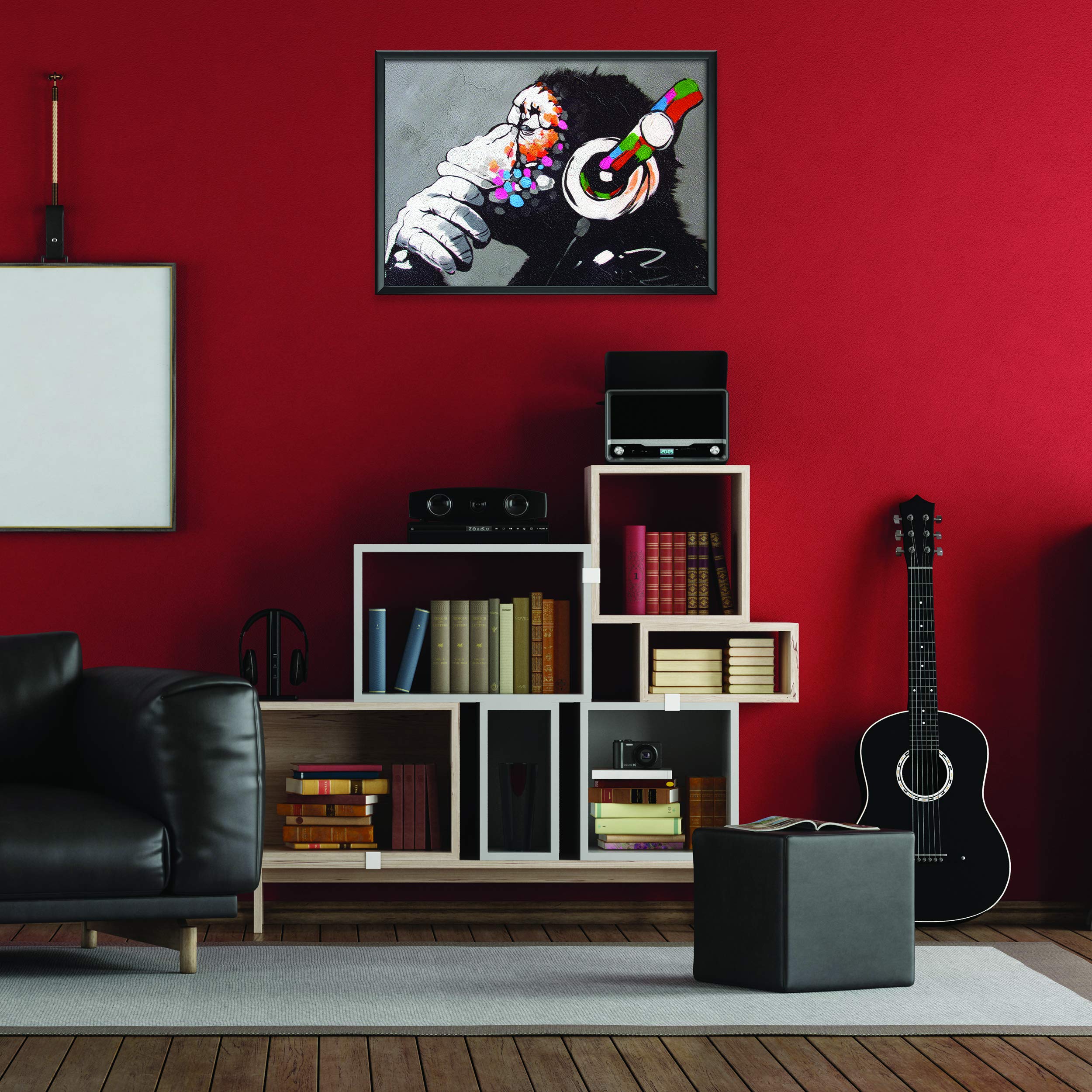 Banksy Monkey Graffiti Wall Art Poster For Guys - Gamer Room Music Decor - Cuadros De Pared De Sala Modernos Pare Decorativos -