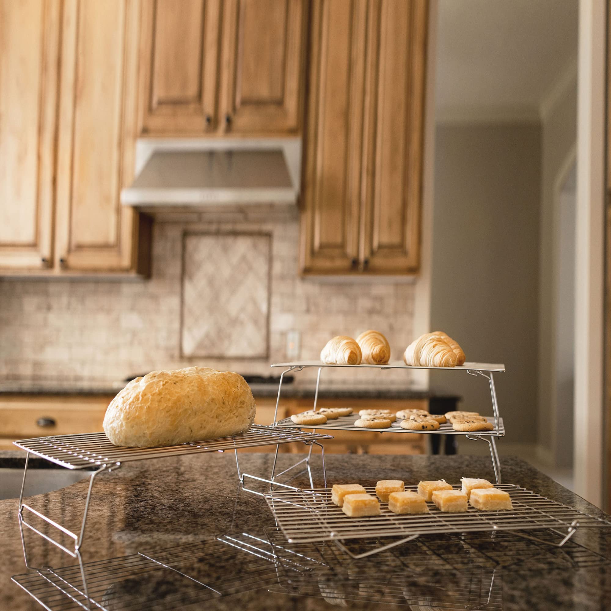 Kitchenatics 4-Tier Stackable Cooling Racks For Baking, 100% Stainless Steel Wire Rack, Oven Safe Baking Rack, Oven Rack For Piz