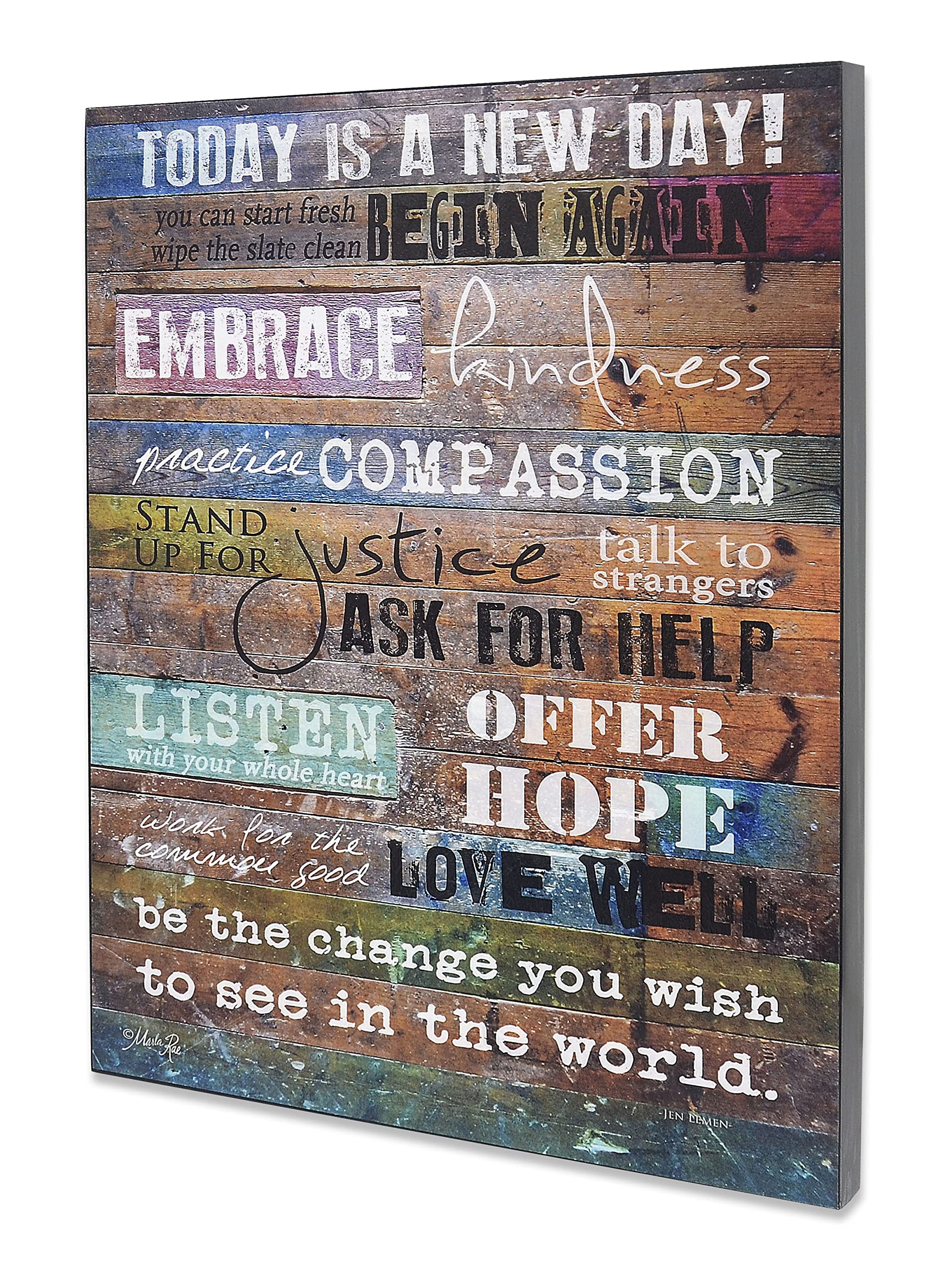 Creative Products Today Is A New Day Wood Wall Art Print By Marla Rae 16 X 12