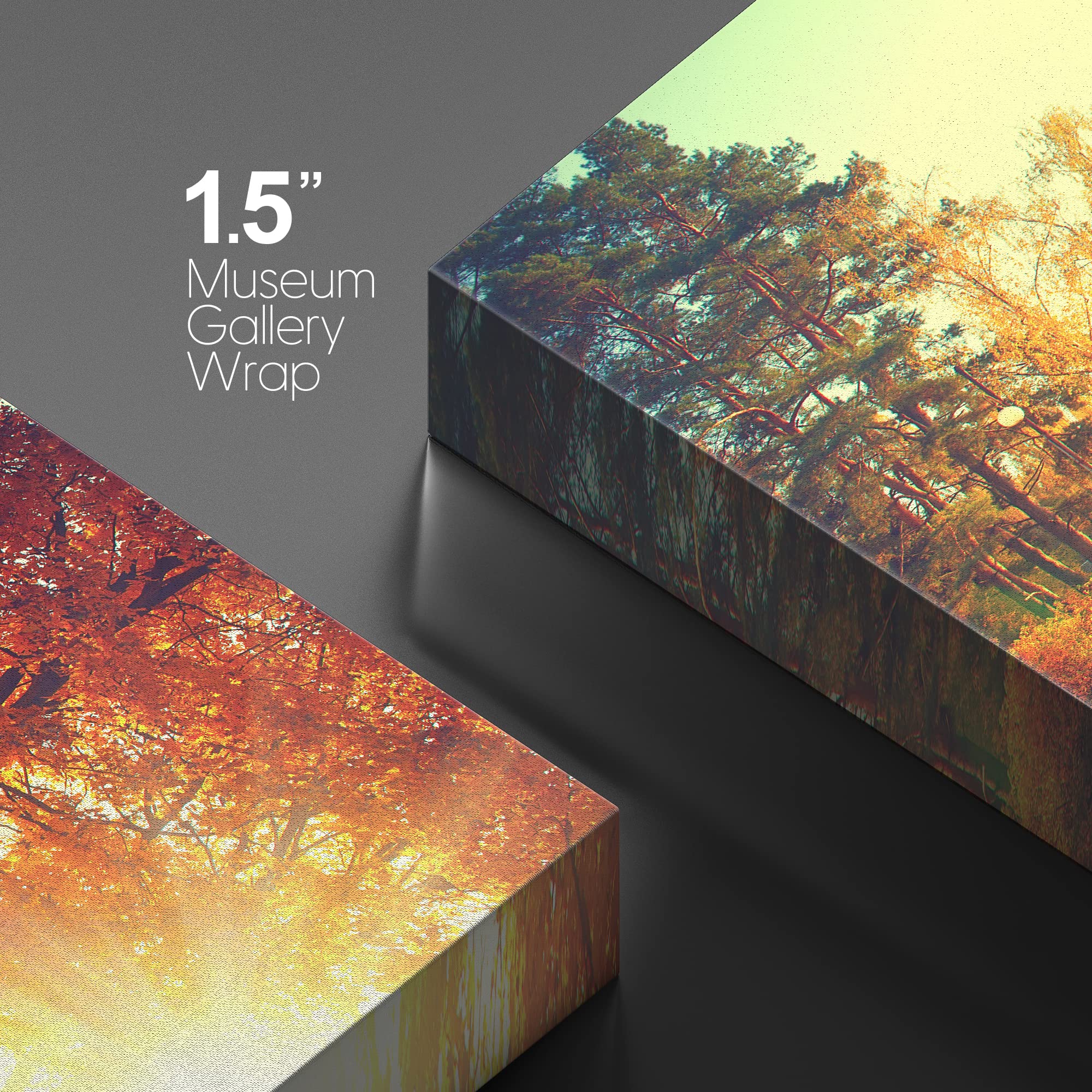 wall26 Canvas Print Wall Art Path Through Red & Orange Autumn Park Nature Wilderness Photography Modern Art Rustic Scenic Colorful Multicolor for Living Room  Bedroom  Office - 12''x18''