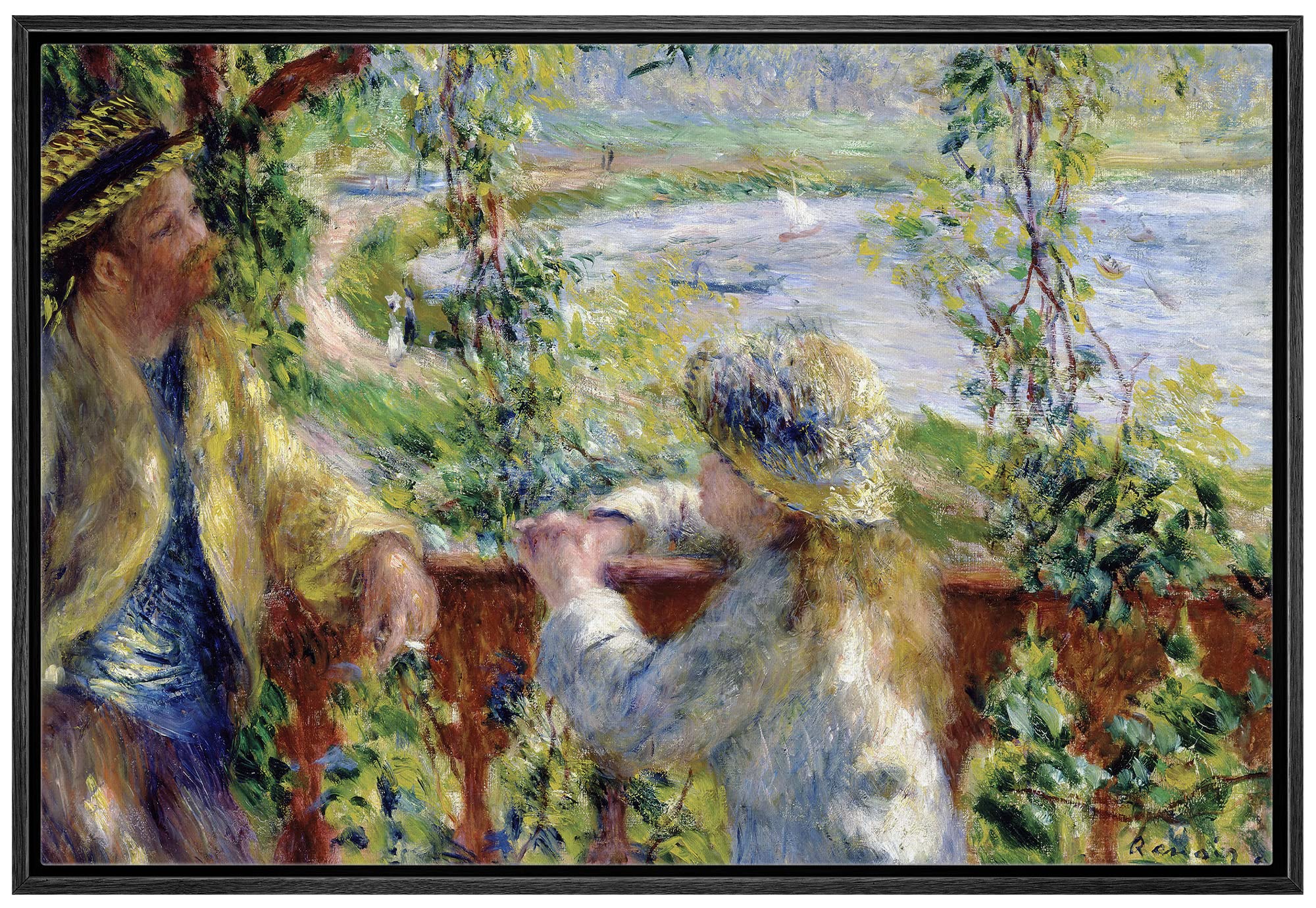 Wall26 Framed Framed Canvas Print Wall Art Near The Lake By Pierre-Auguste Renoir Nature Wilderness Illustrations Fine Art Tradi