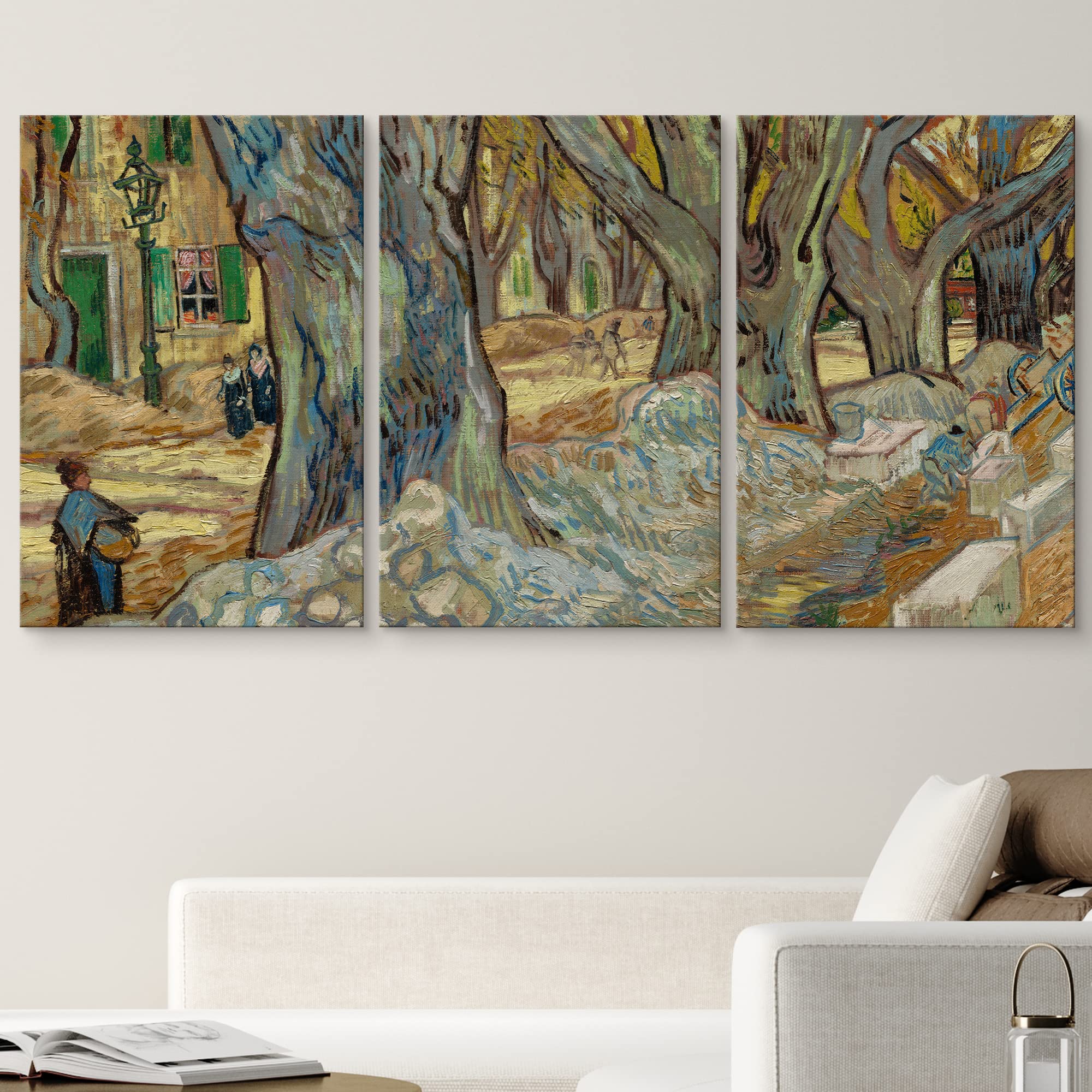 Wall26 Canvas Print Wall Art Set The Large Plane Trees (Road Menders) Vincent Van Gogh Classical Illustrations Fine Art Historic