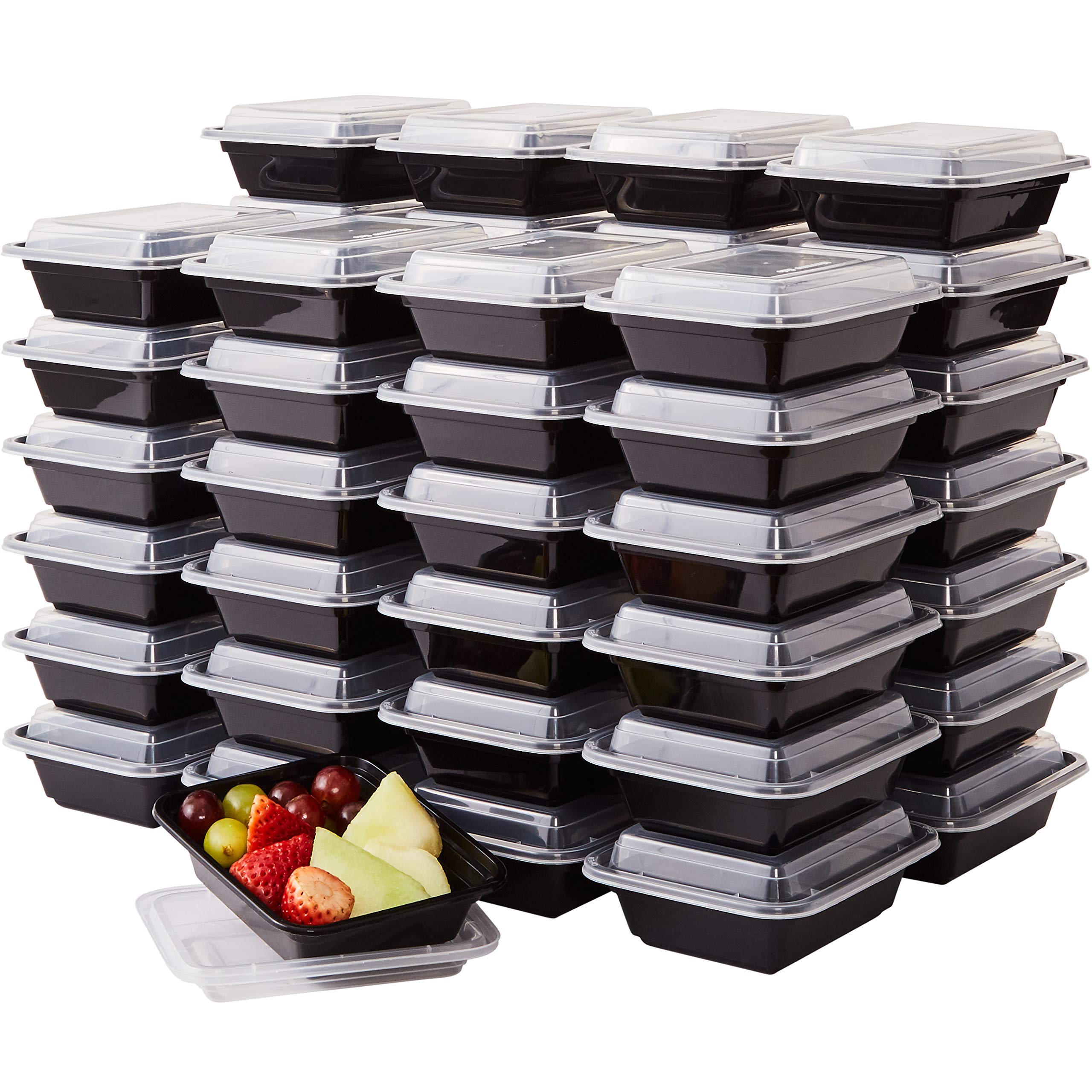 Pro Grade Bpa-Free Plastic Containers With Lids 50Ct. 12Oz Leakproof Microwavable Portion Container For To-Go Orders, Food Prep