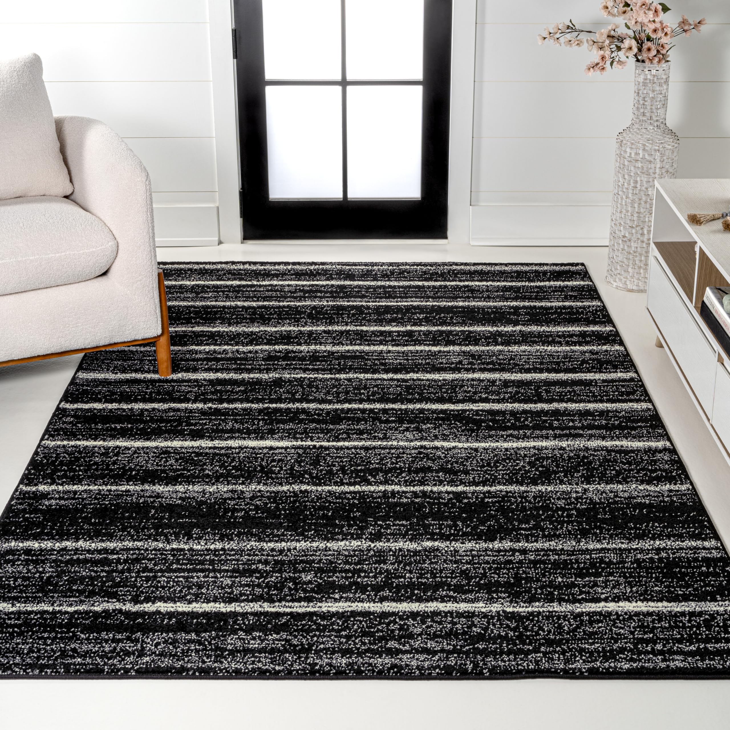 JONATHAN Y MOH201F-8 Williamsburg Minimalist Stripe Area Rug, Contemporary, Modern, Bohemian, Scandinavian, Rustic for Living Ro